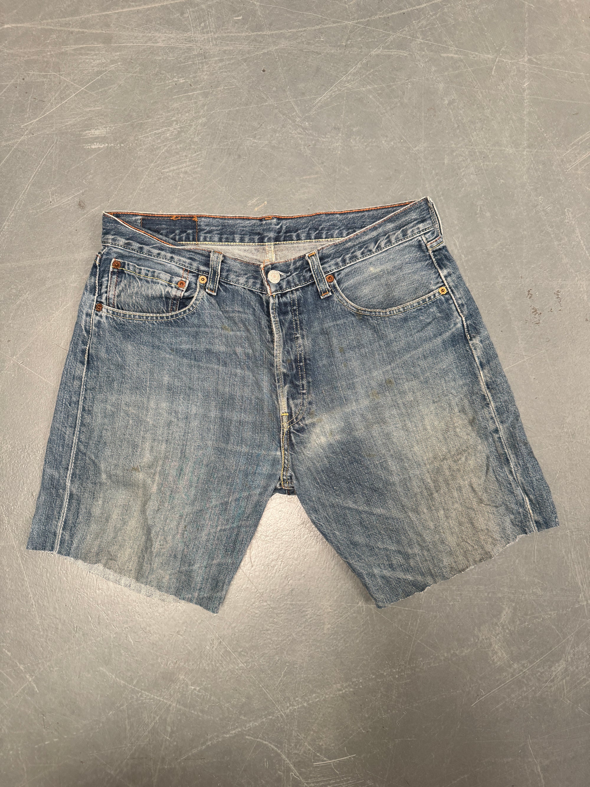 Vintage Levis Cut Off Denim Shorts - 90s Made - W 30 - SH829