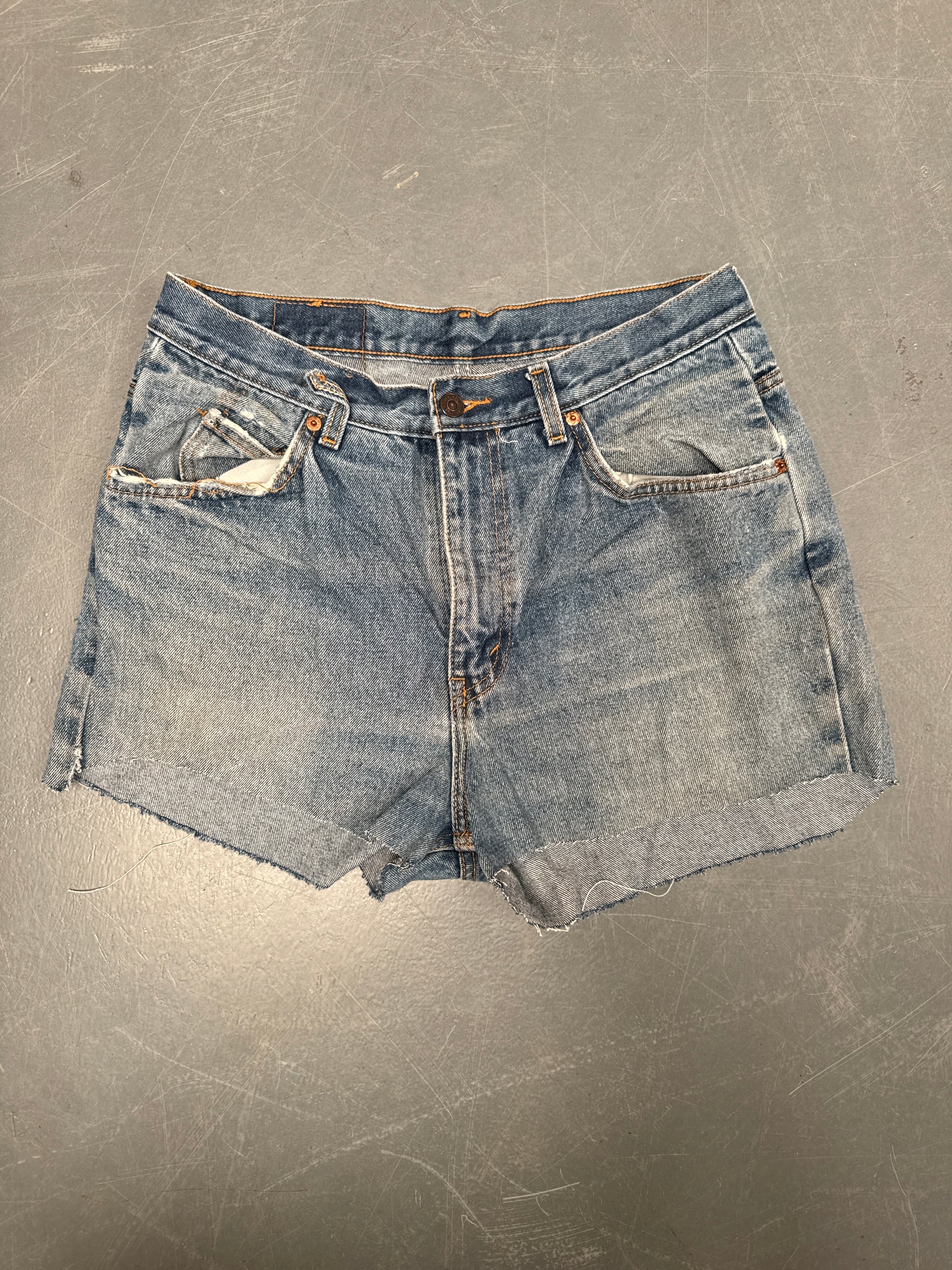 Vintage Levis Cut Off Denim Shorts - 90s Made - W 30 - SH833
