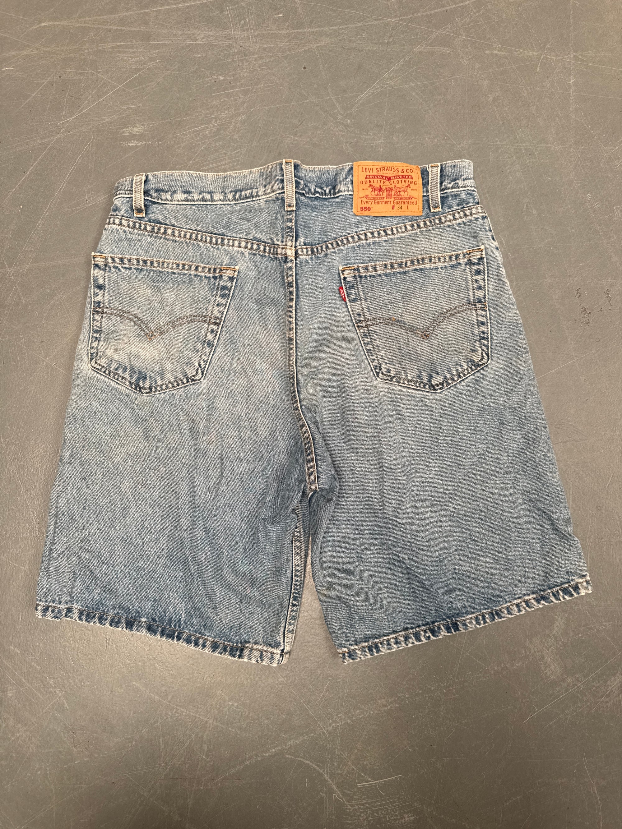 Vintage Levis Cut Off Denim Shorts - 90s Made - W 34 - SH834