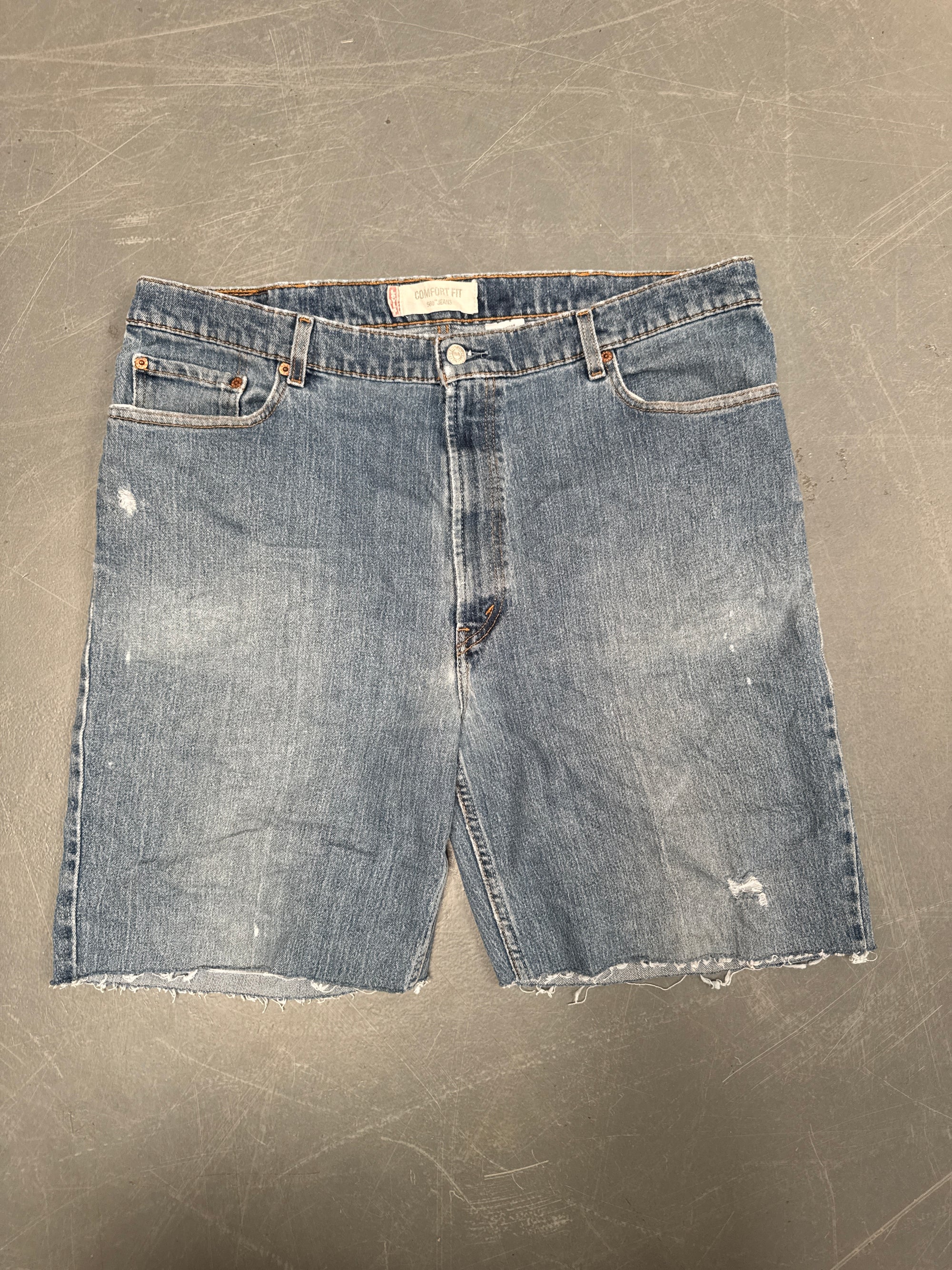 Vintage Levis Cut Off Denim Shorts - 90s Made - W 40 - SH845