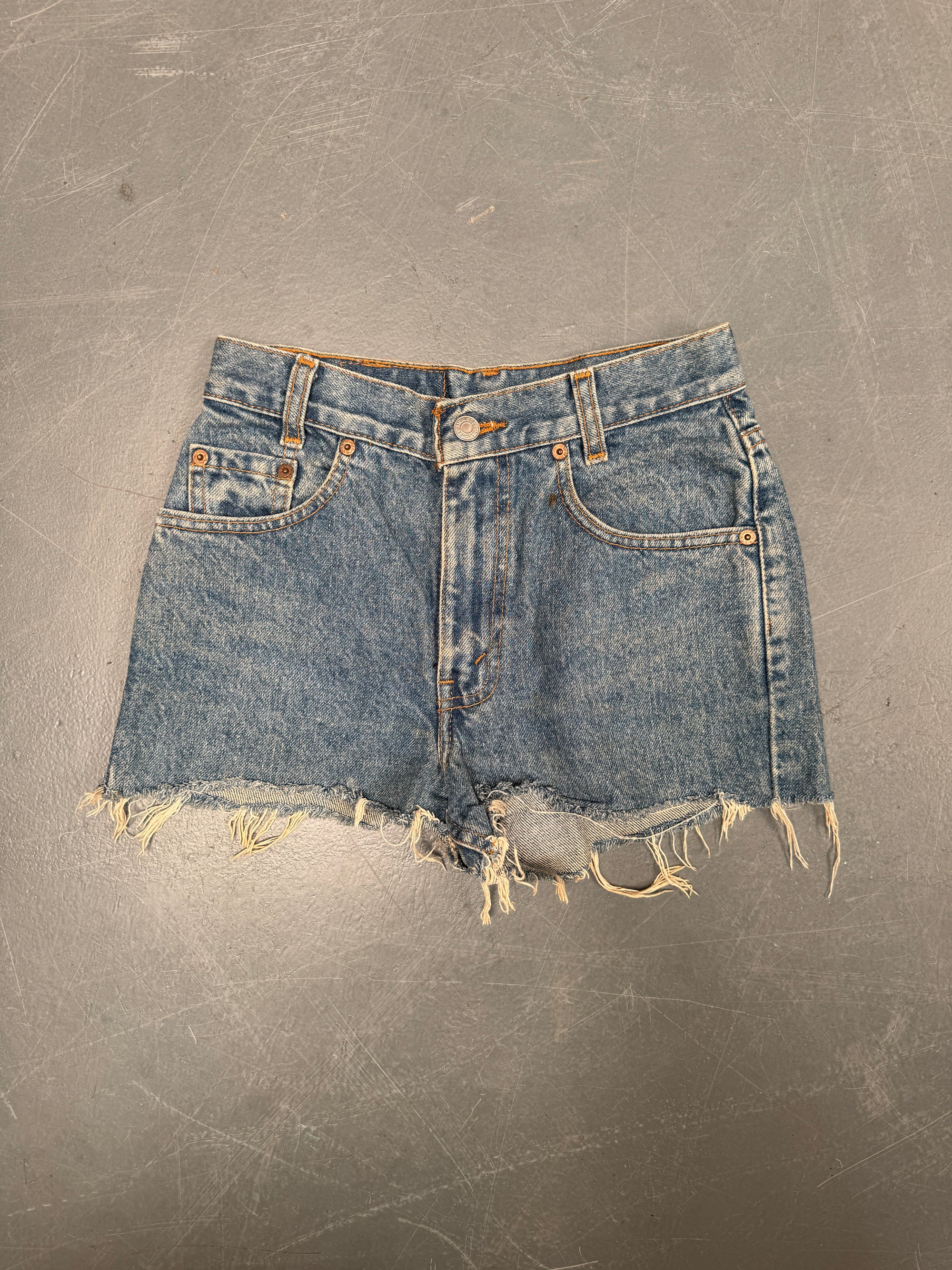 Vintage Levis Cut Off Denim Shorts - 90s Made - W 26 - SH855
