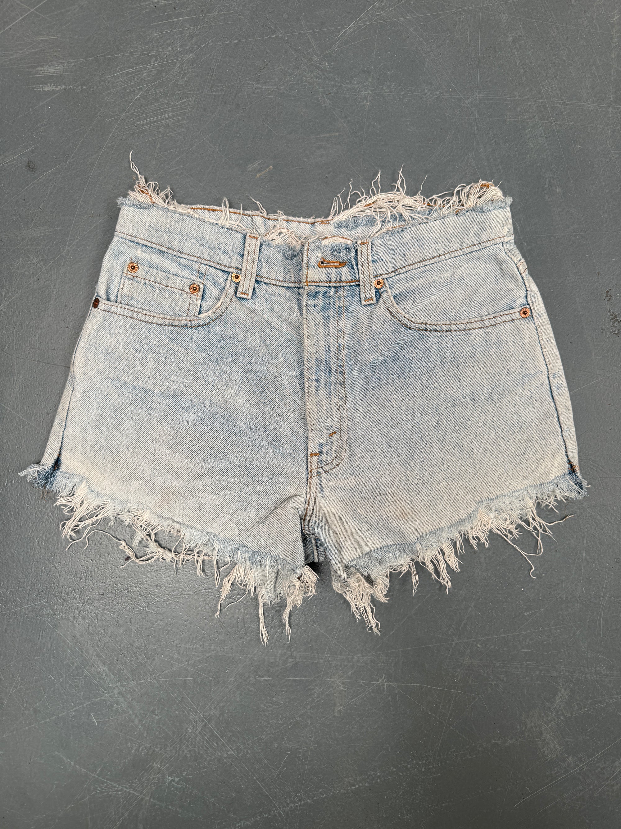 Vintage Levis Cut Off Denim Shorts - 90s Made - W 28 - SH856