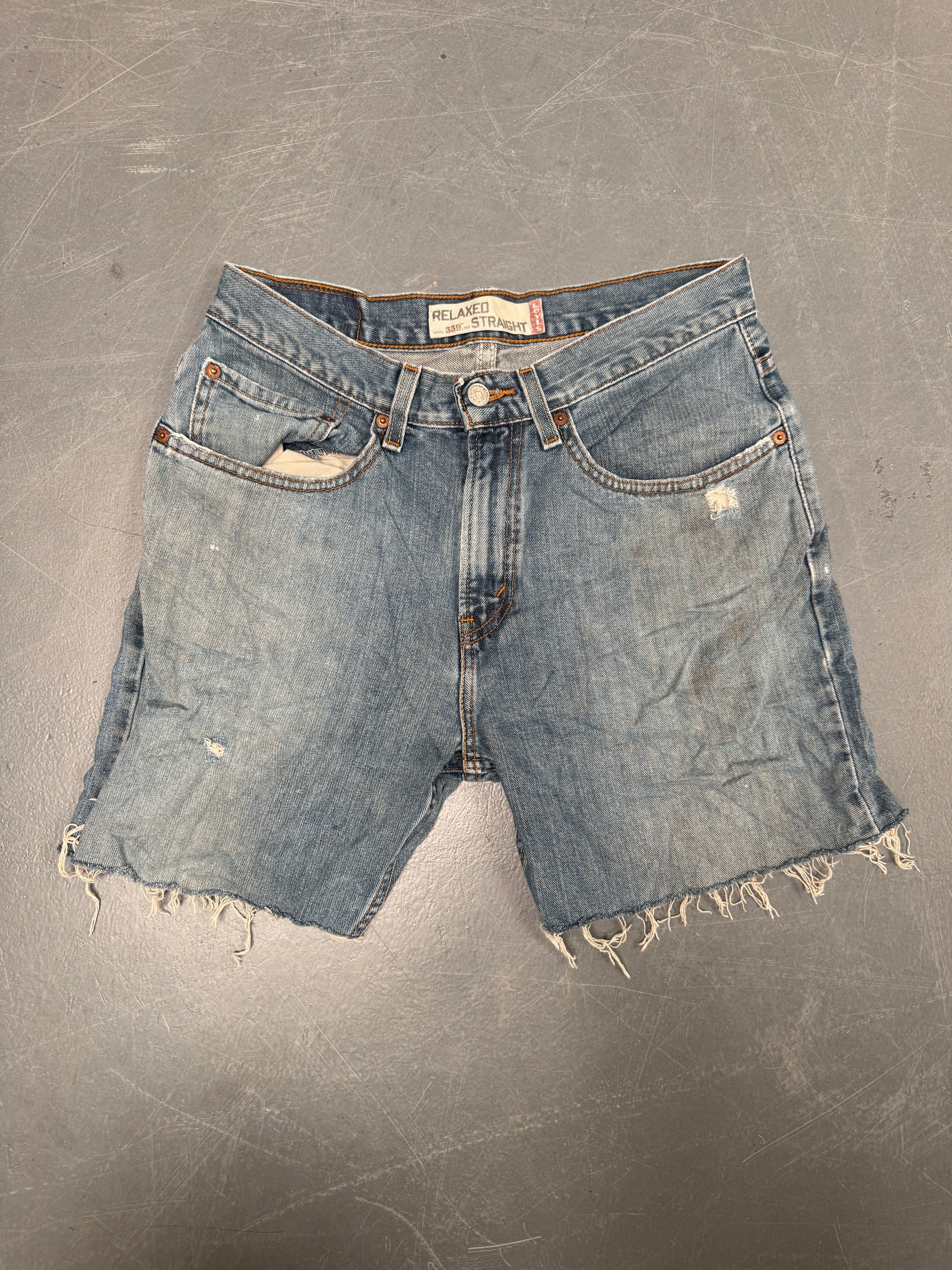 Vintage Levis Cut Off Denim Shorts - 90s Made - W 30 - SH876