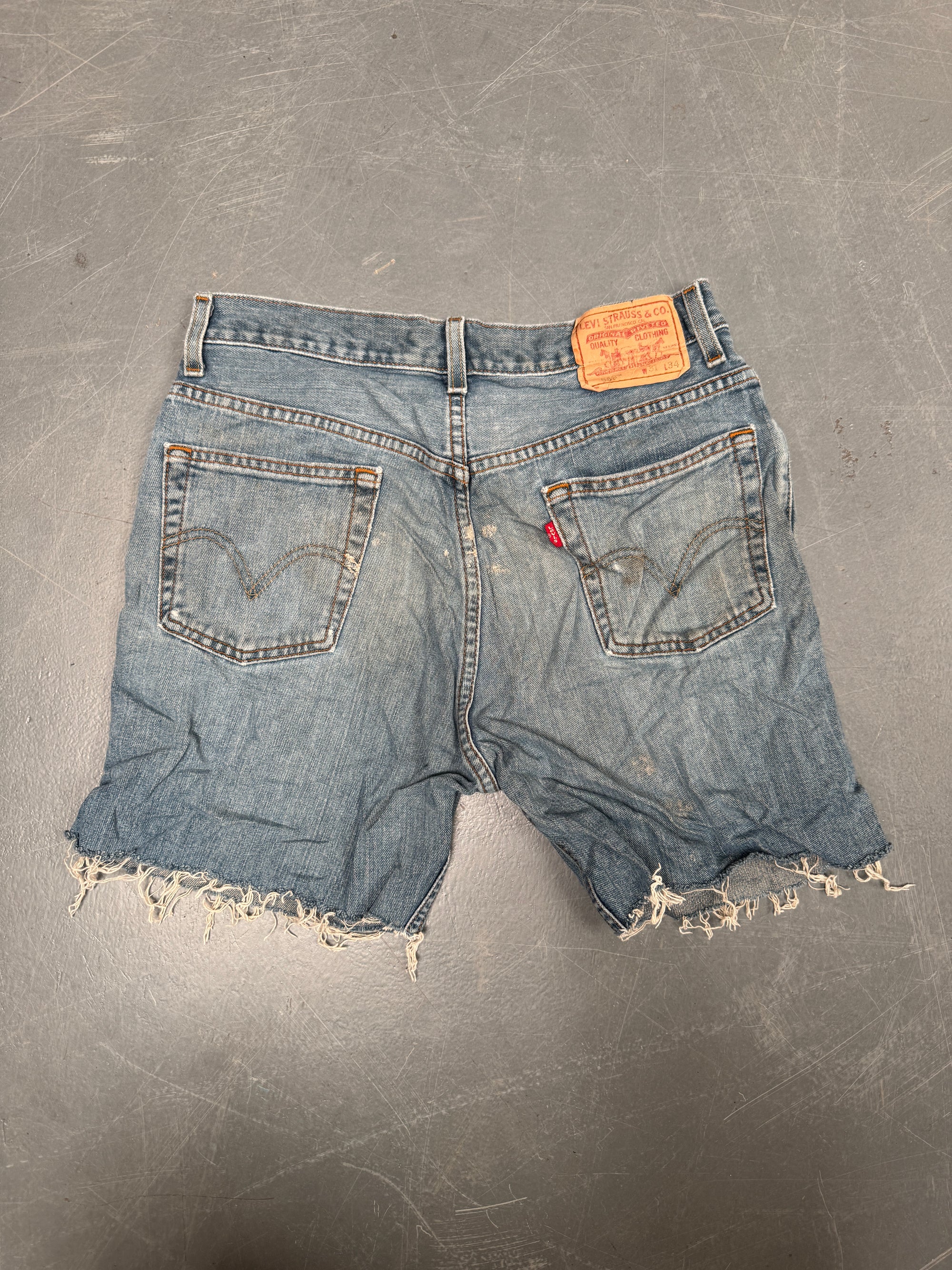 Vintage Levis Cut Off Denim Shorts - 90s Made - W 30 - SH876