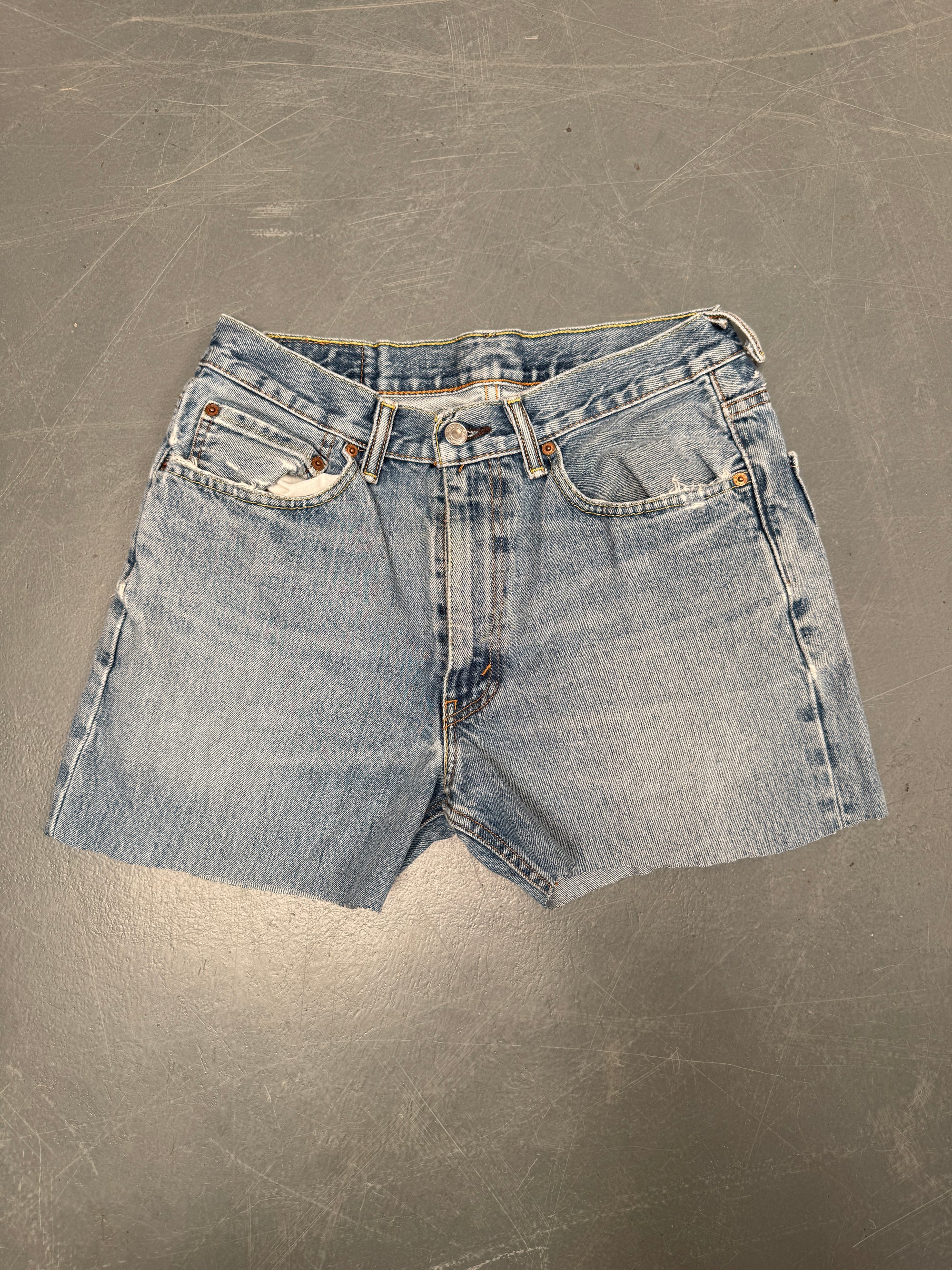 Vintage Levis Cut Off Denim Shorts - 90s Made - W 30 - SH903