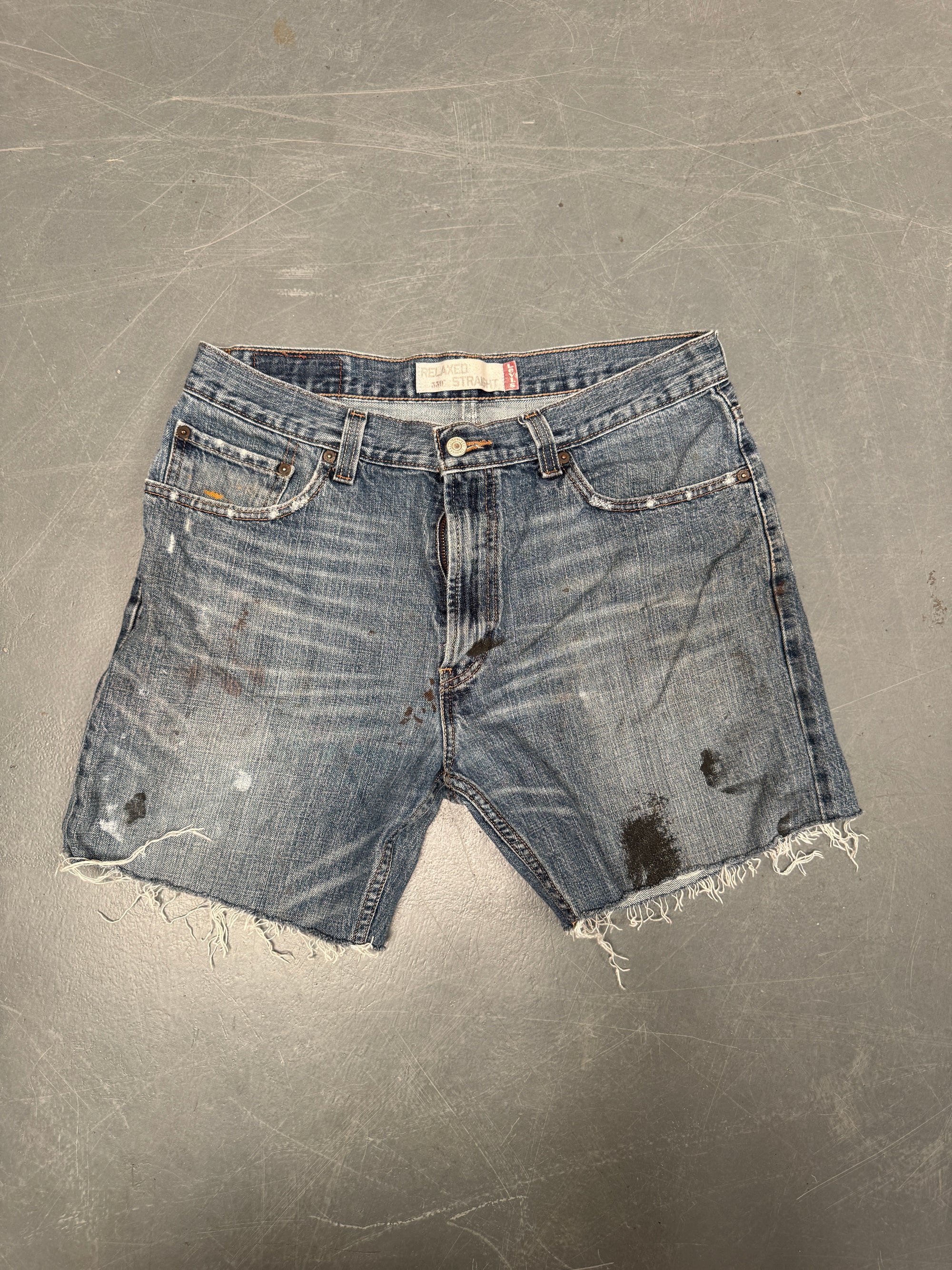 Vintage Levis Cut Off Denim Shorts - 90s Made - W 32 - SH907