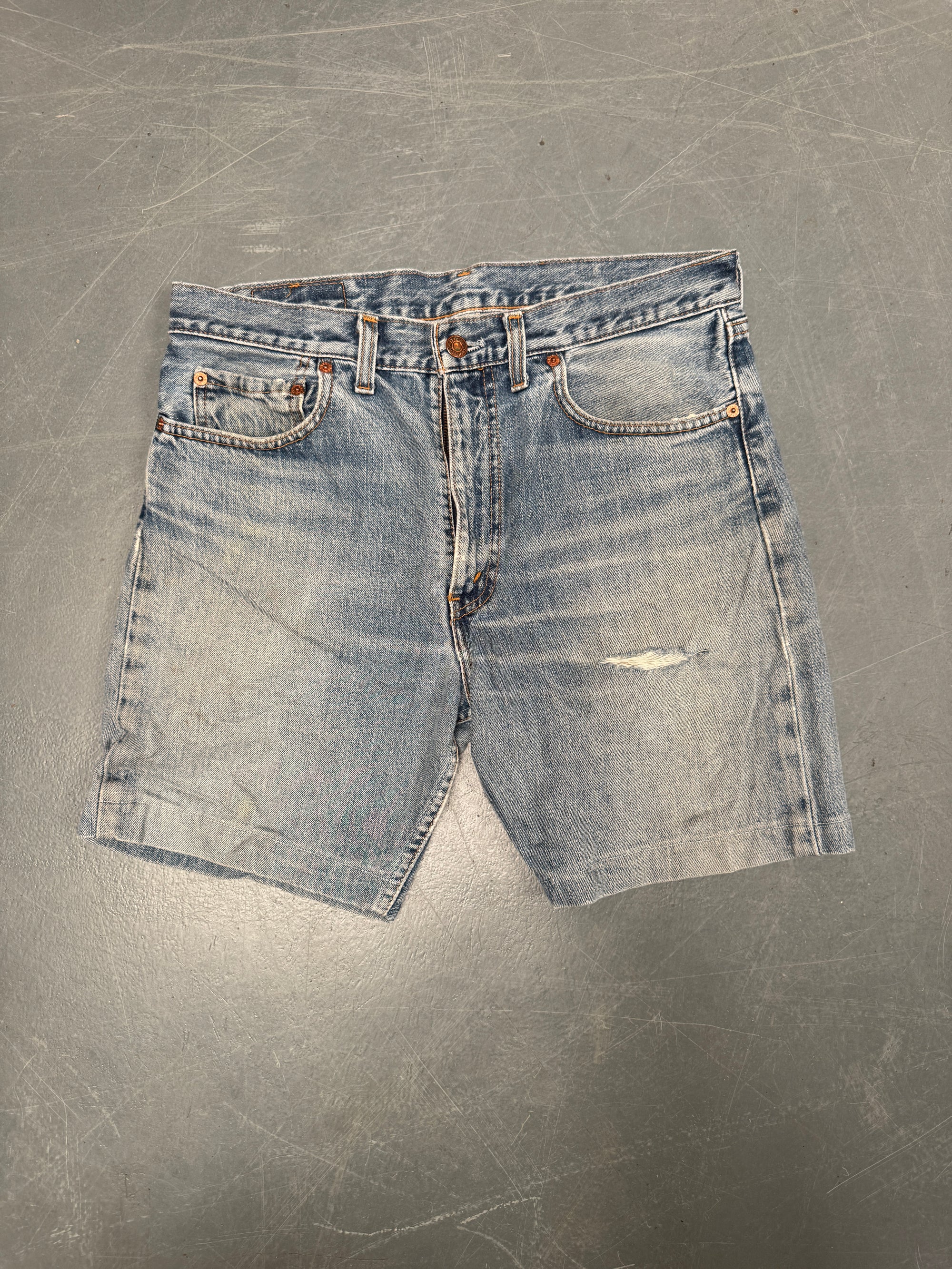 Vintage Levis Cut Off Denim Shorts - 90s Made - W 32 - SH916