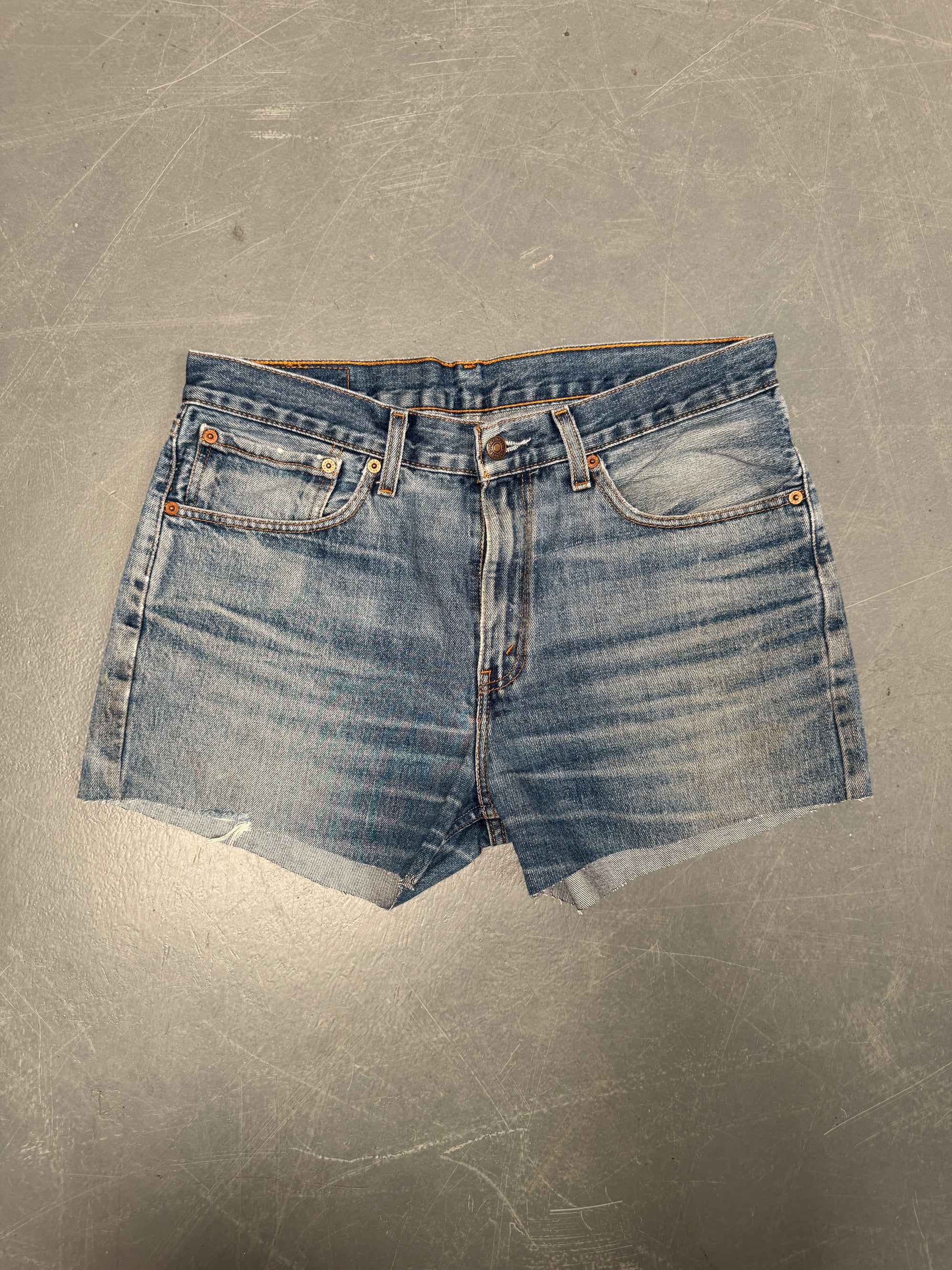 Vintage Levis Cut Off Denim Shorts - 90s Made - W 32 - SH917