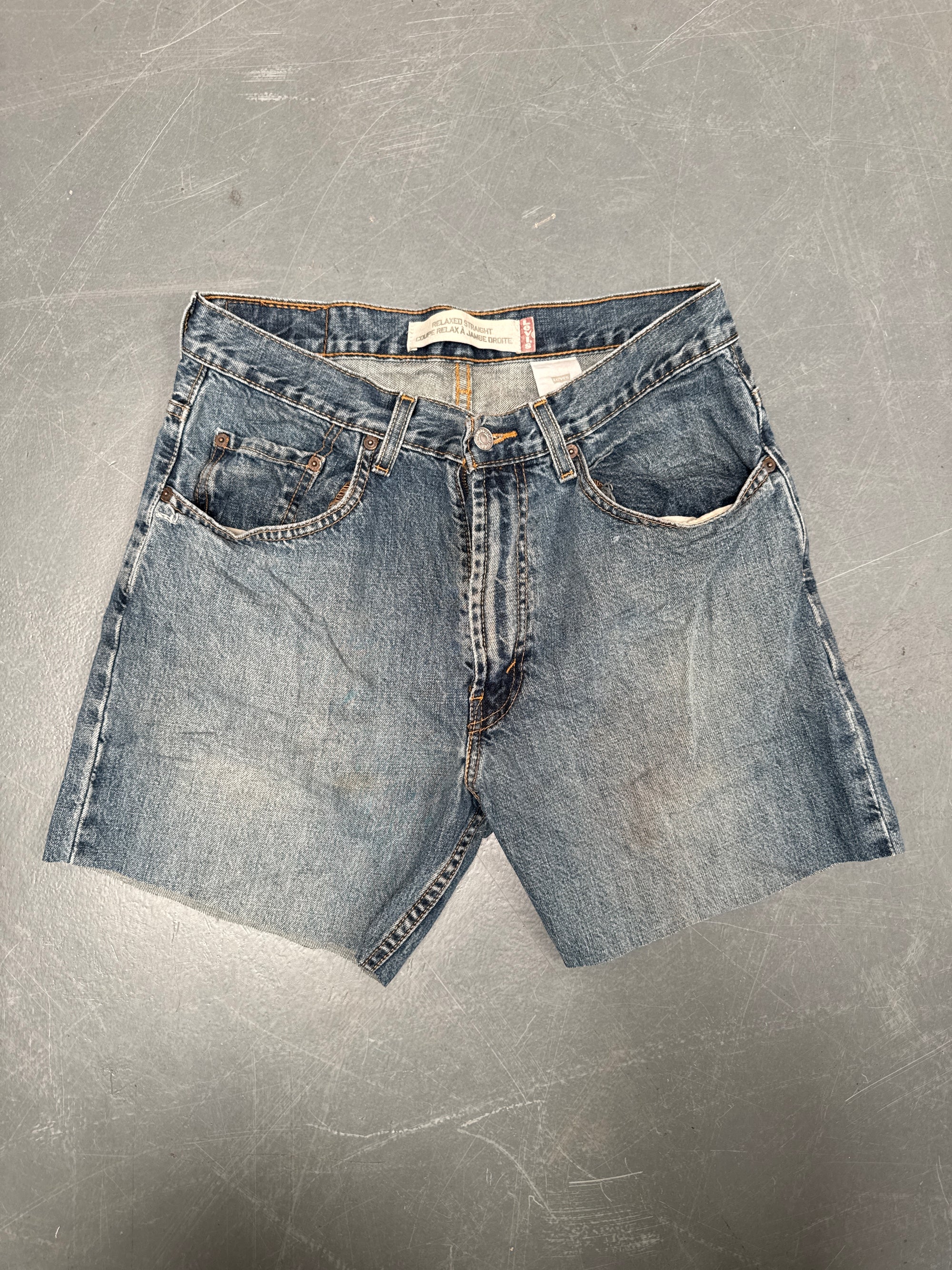 Vintage Levis Cut Off Denim Shorts - 90s Made - W 30 - SH942