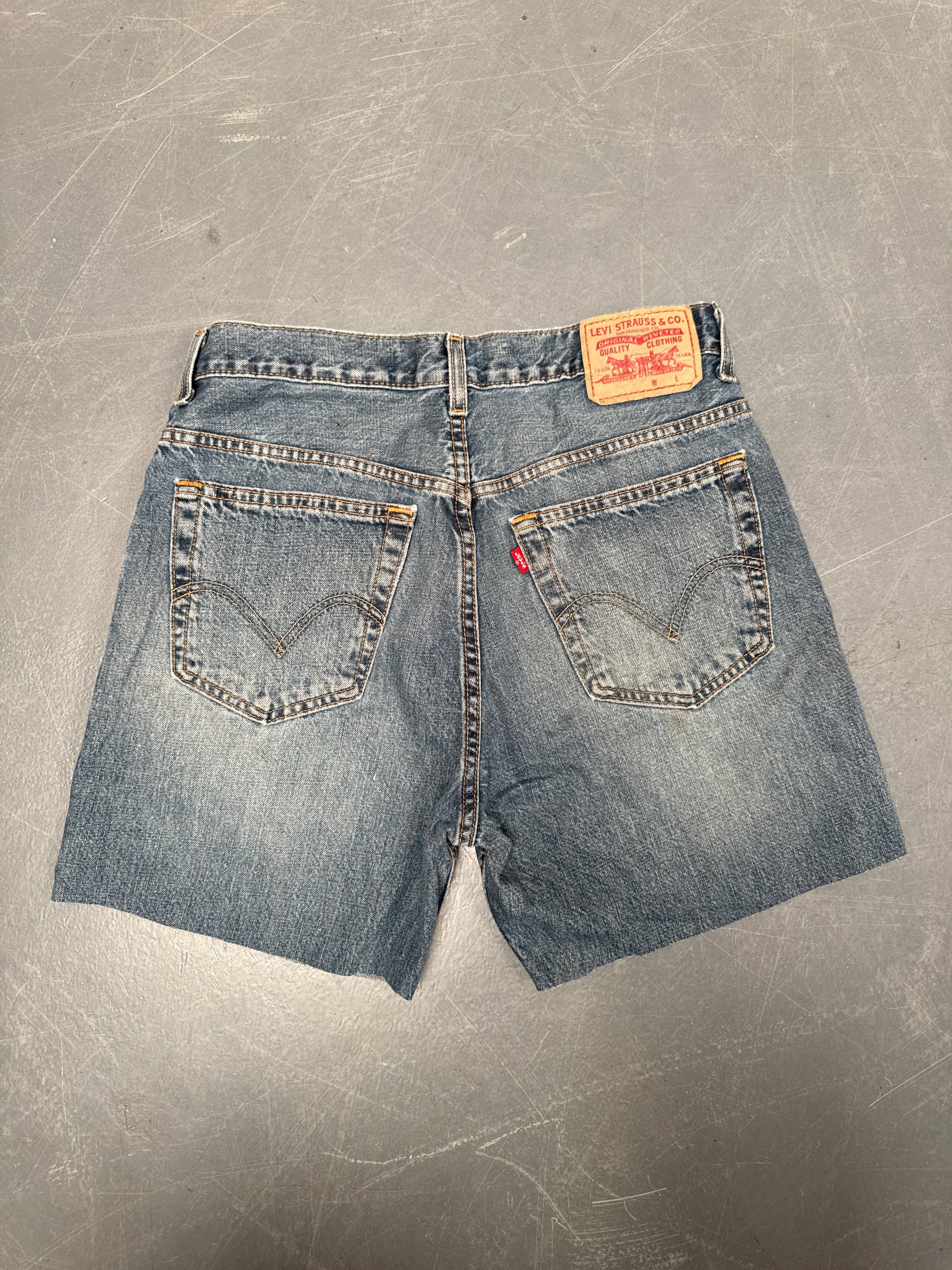 Vintage Levis Cut Off Denim Shorts - 90s Made - W 30 - SH942