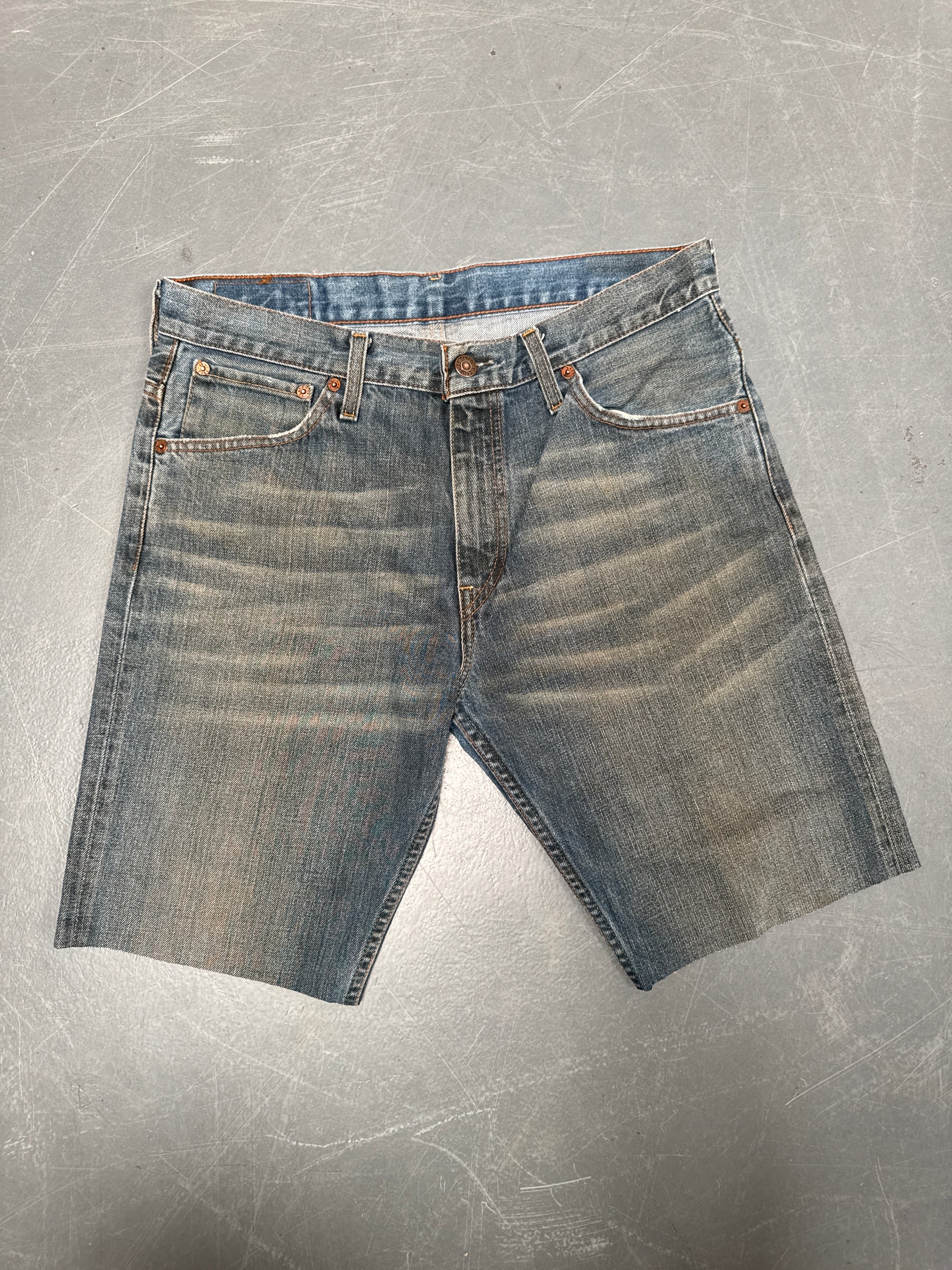 Vintage Levis Cut Off Denim Shorts - 90s Made - W 32 - SH945