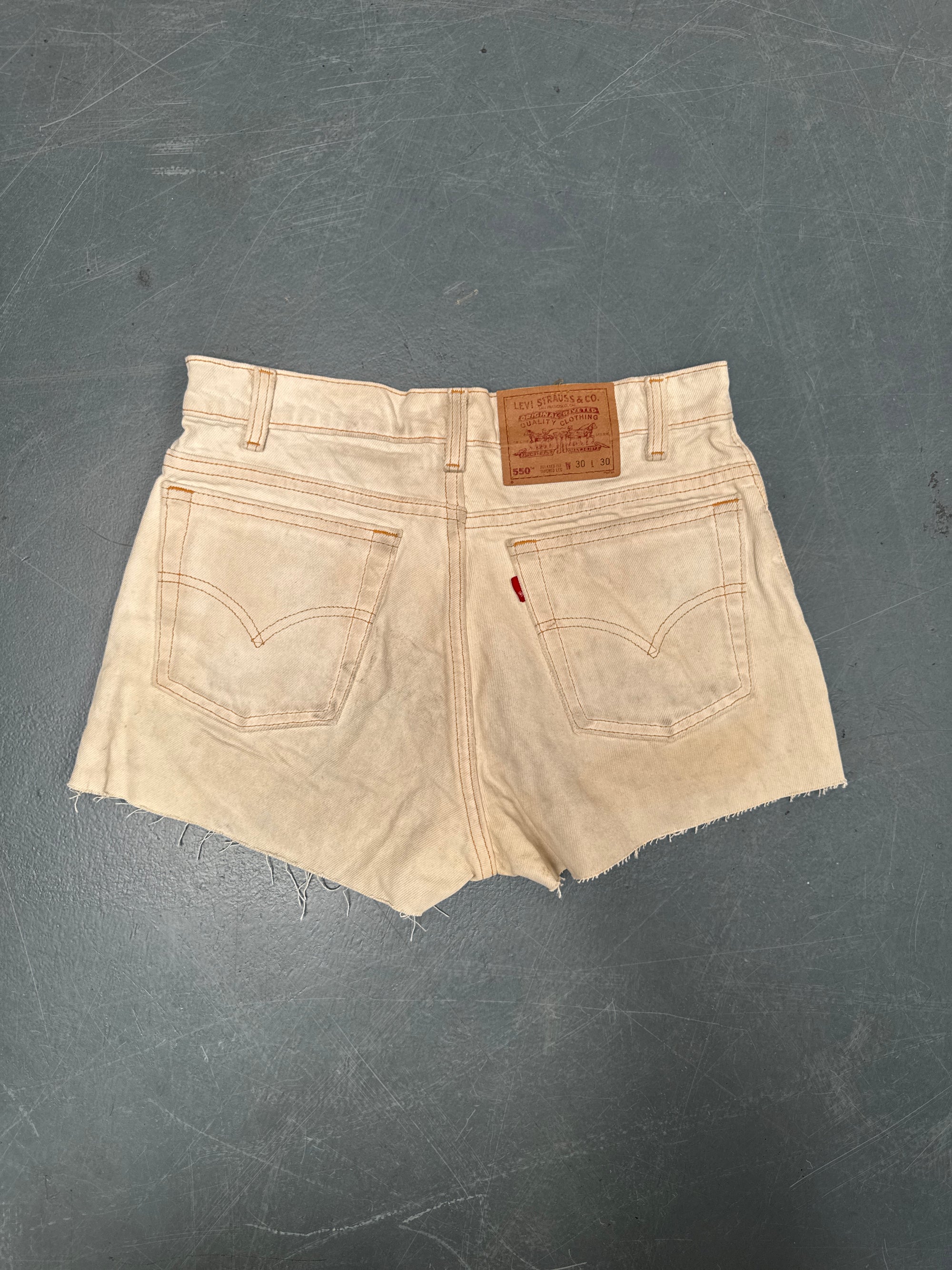 Vintage Levis Cut Off Denim Shorts - 90s Made - W 28 - SH951
