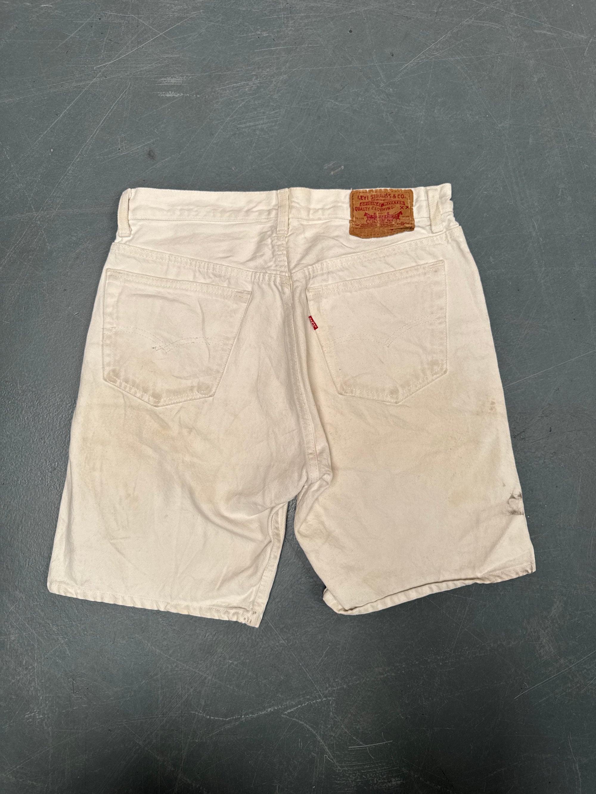 Vintage Levis Cut Off Denim Shorts - 90s Made - W 30 - SH964