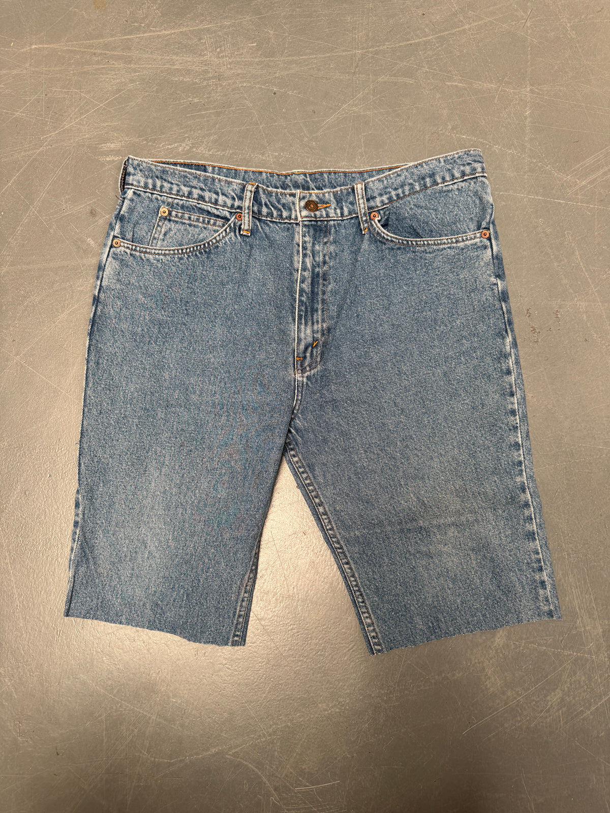 Vintage Levis Cut Off Denim Shorts - 90s Made - W 35 - SH986