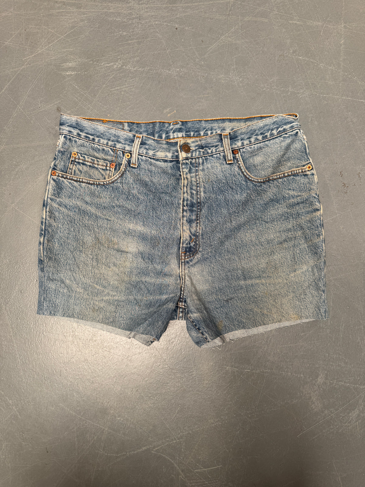 Vintage Levis Cut Off Denim Shorts - 90s Made - W 36 - SH989