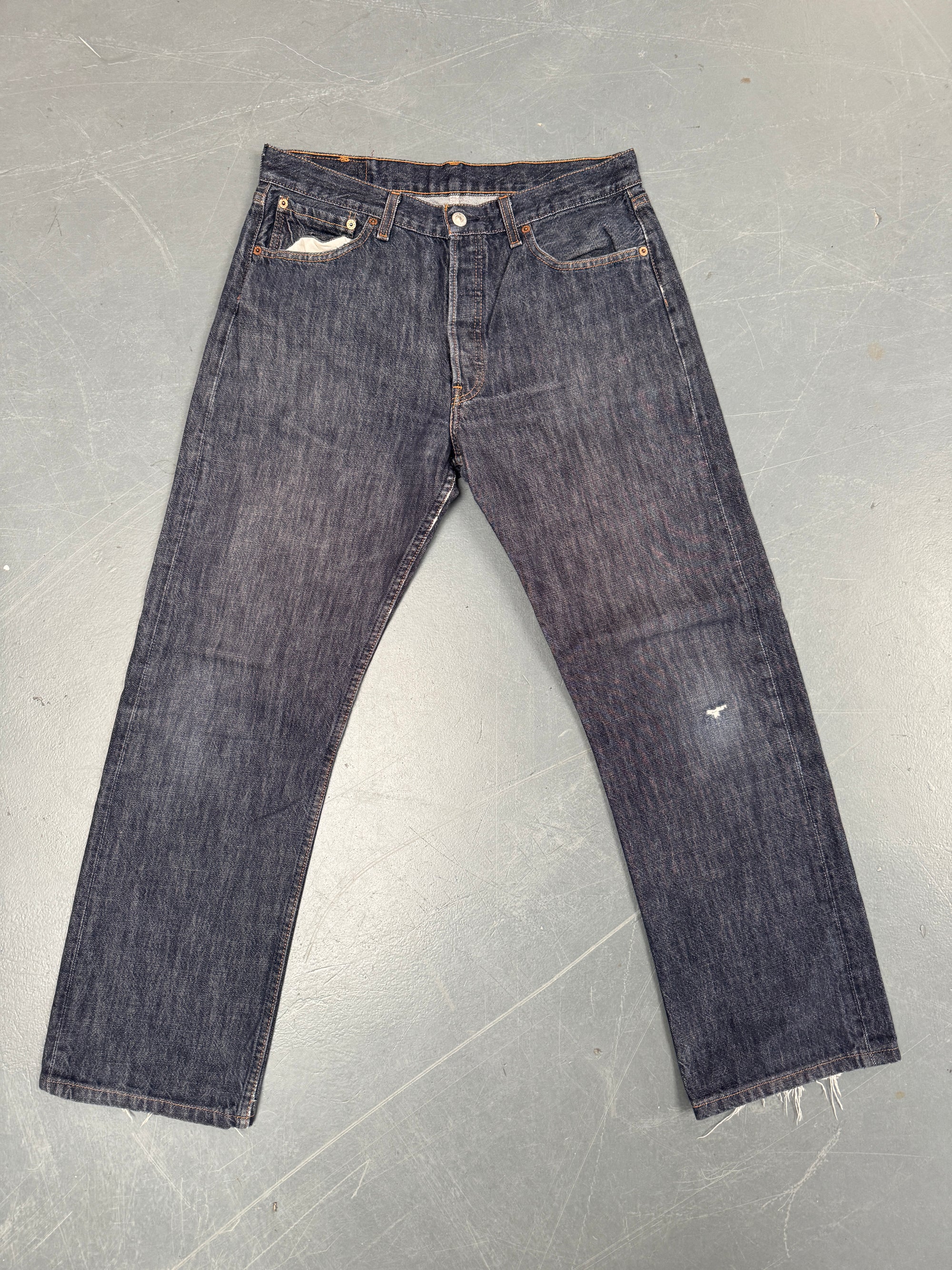 Mens Levis 501 Regular Fit Vintage Jean - W 32 L 29 - Slate Grey