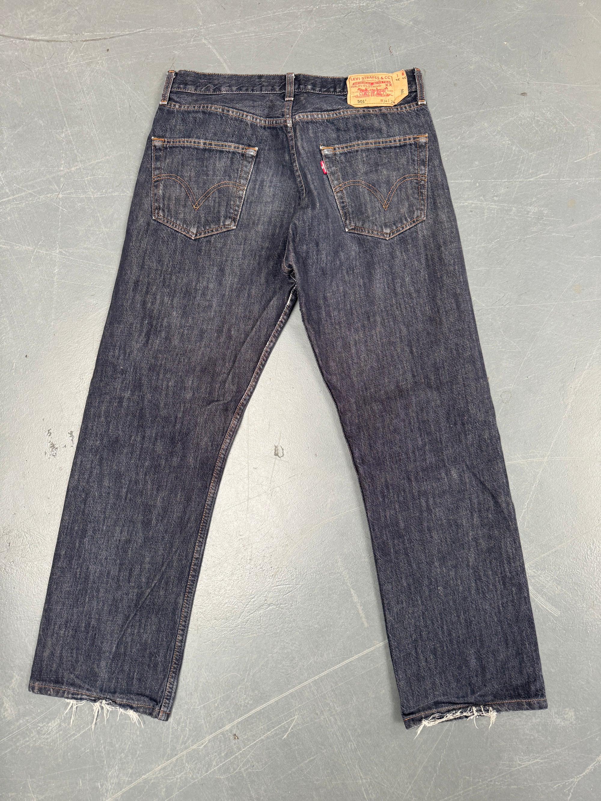 Mens Levis 501 Regular Fit Vintage Jean - W 32 L 29 - Slate Grey