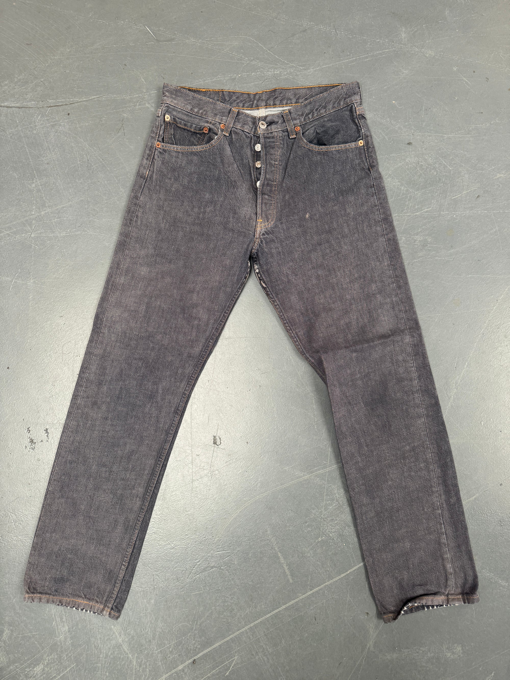 Mens Levis 501 Regular Fit Vintage Jean - W 30 L 30 - Slate Grey