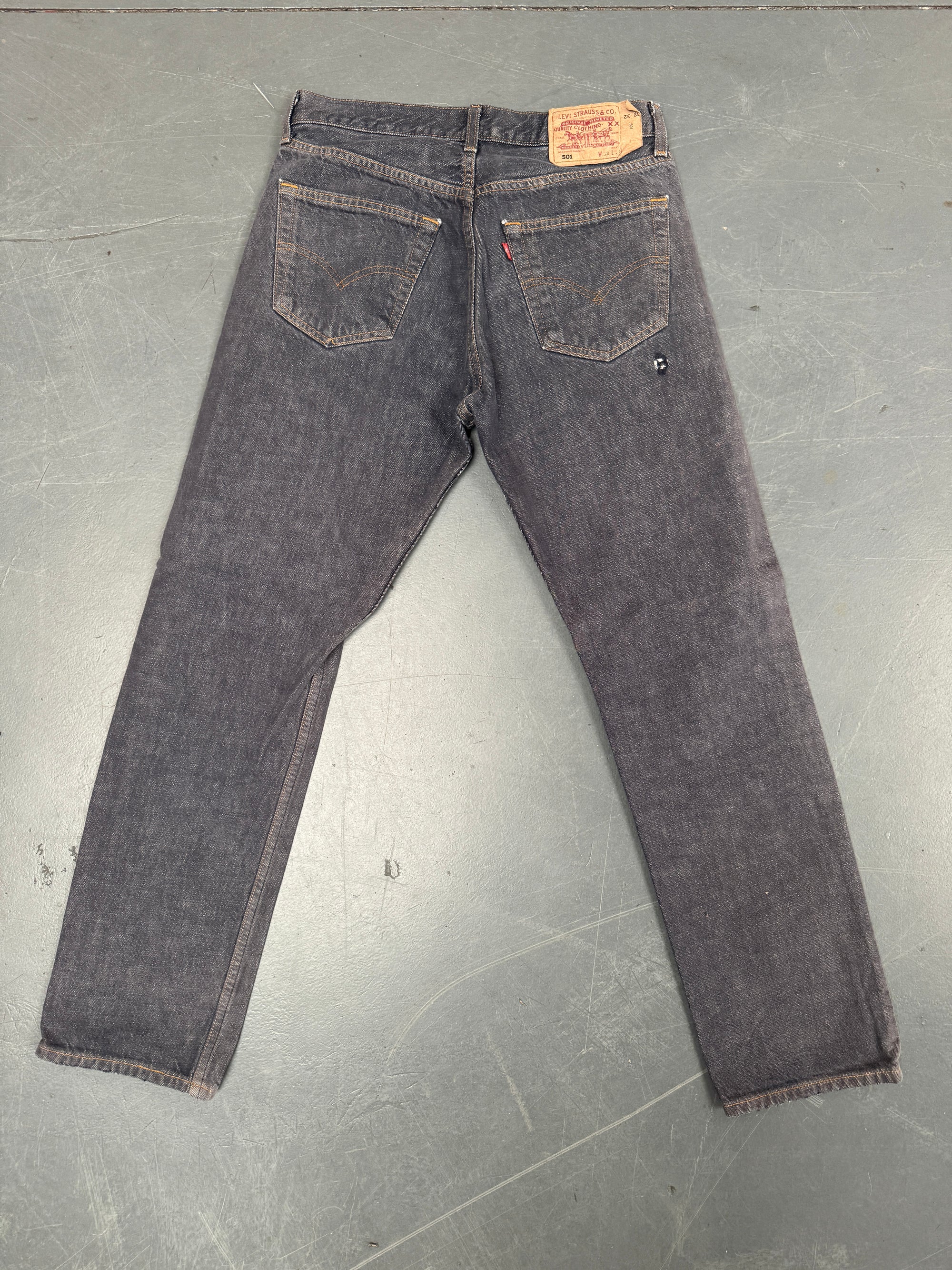 Mens Levis 501 Regular Fit Vintage Jean - W 30 L 30 - Slate Grey