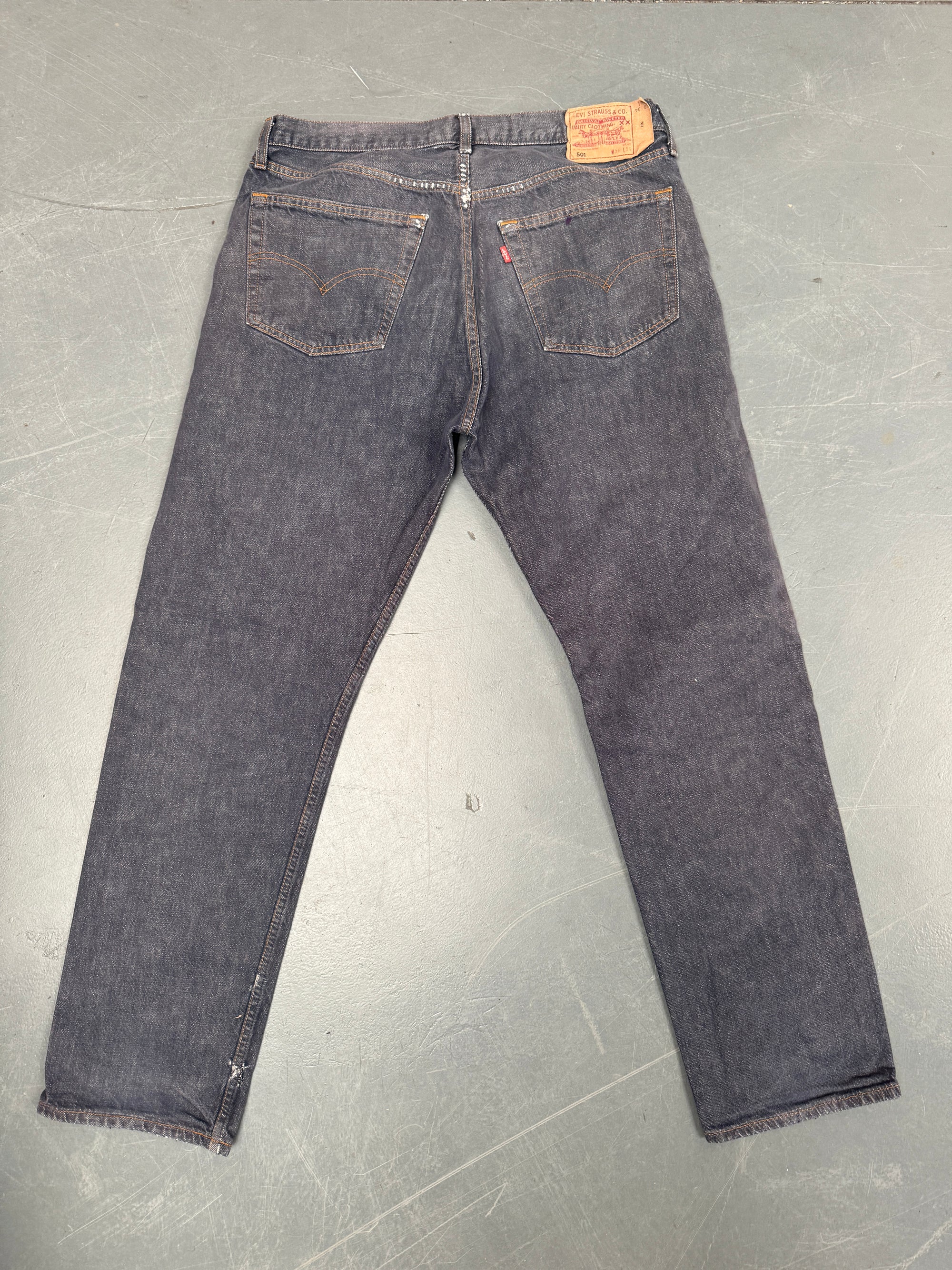 Mens Levis 501 Regular Fit Vintage Jean - W 36 L 33 - Slate Grey