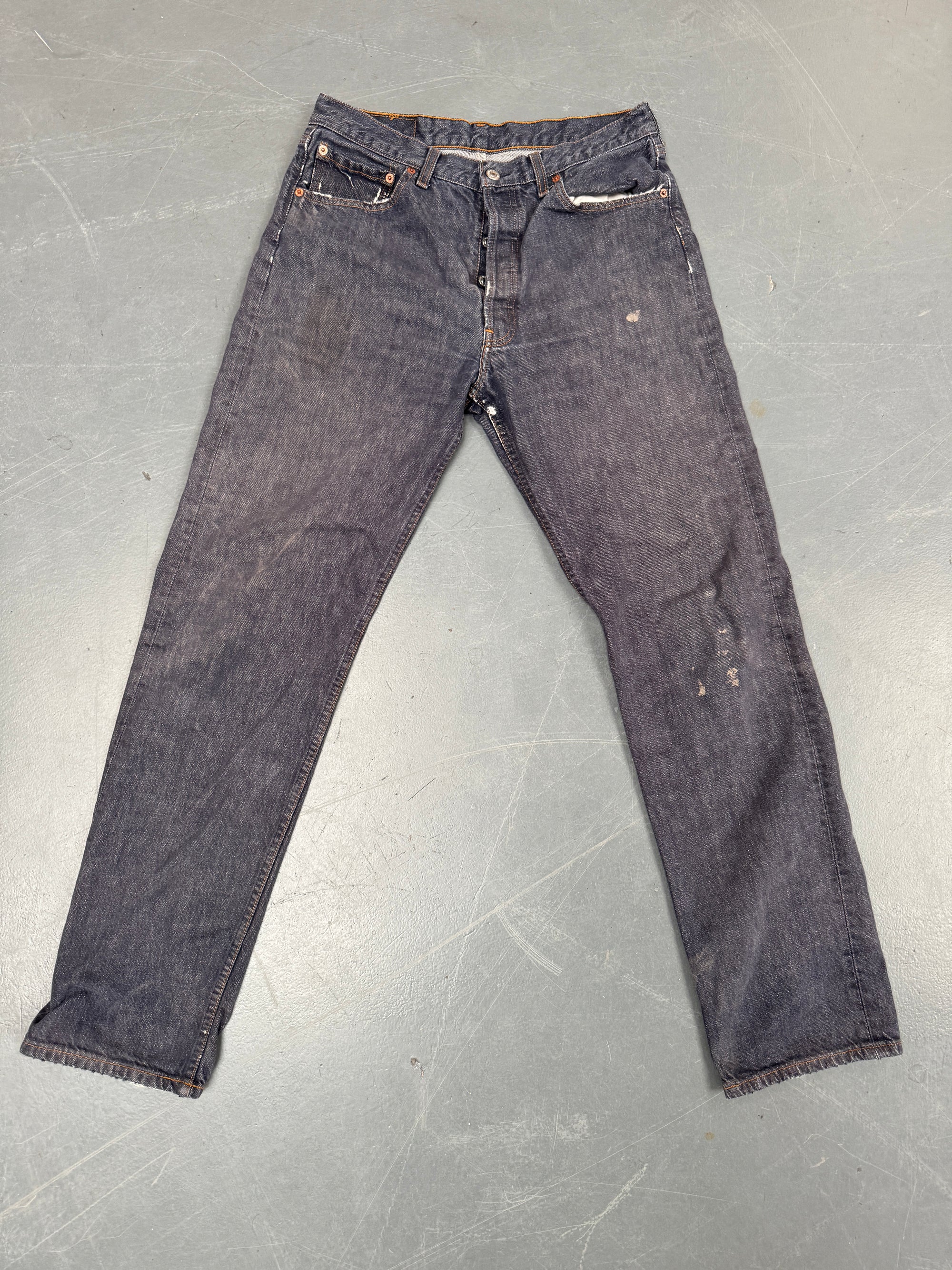 Mens Levis 501 Regular Fit Vintage Jean - W 30 L 32 - Slate Grey SL46