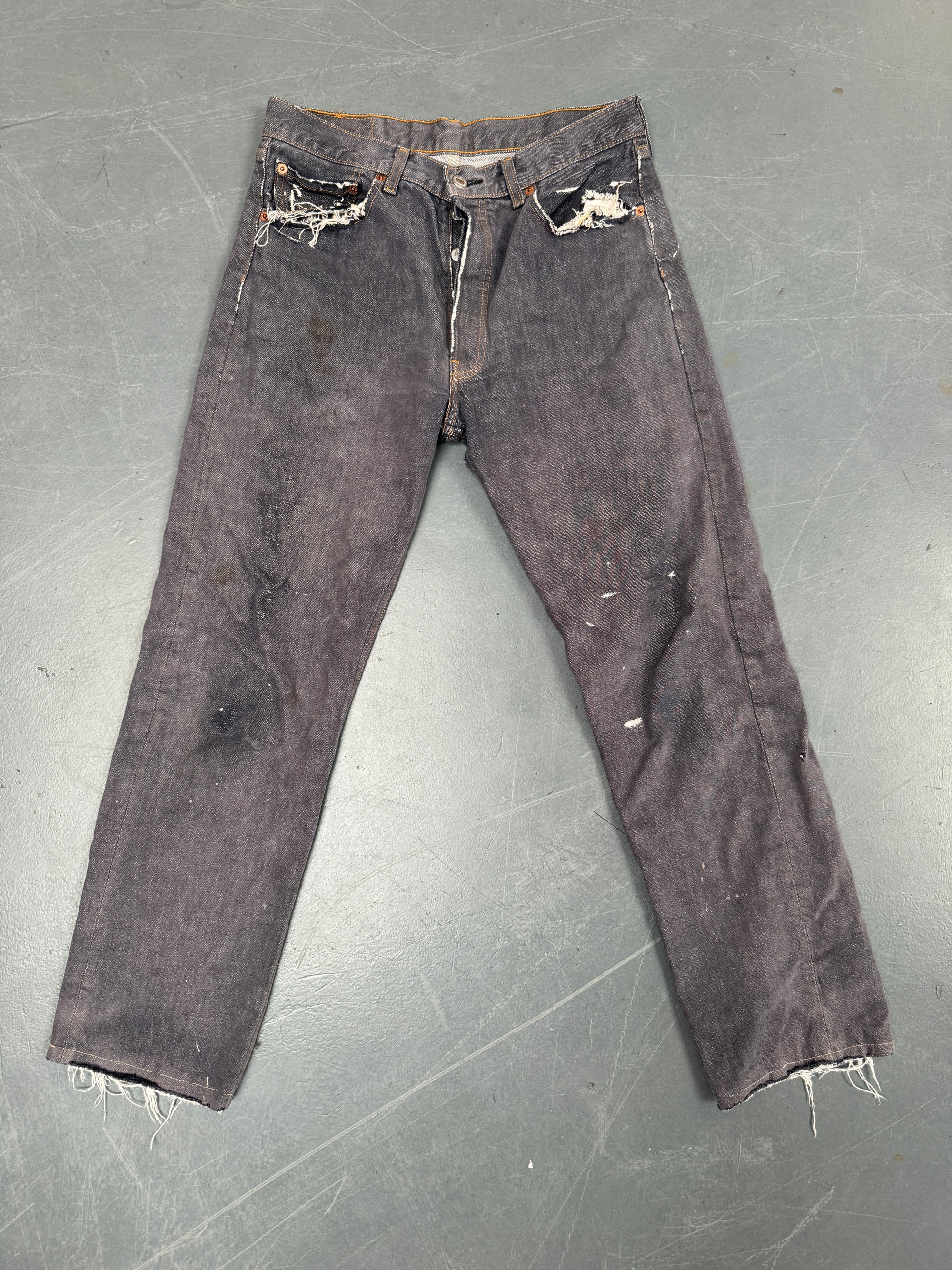 Mens Levis 501 Regular Fit Vintage Jean - W 30 L 29 - Slate Grey SL47