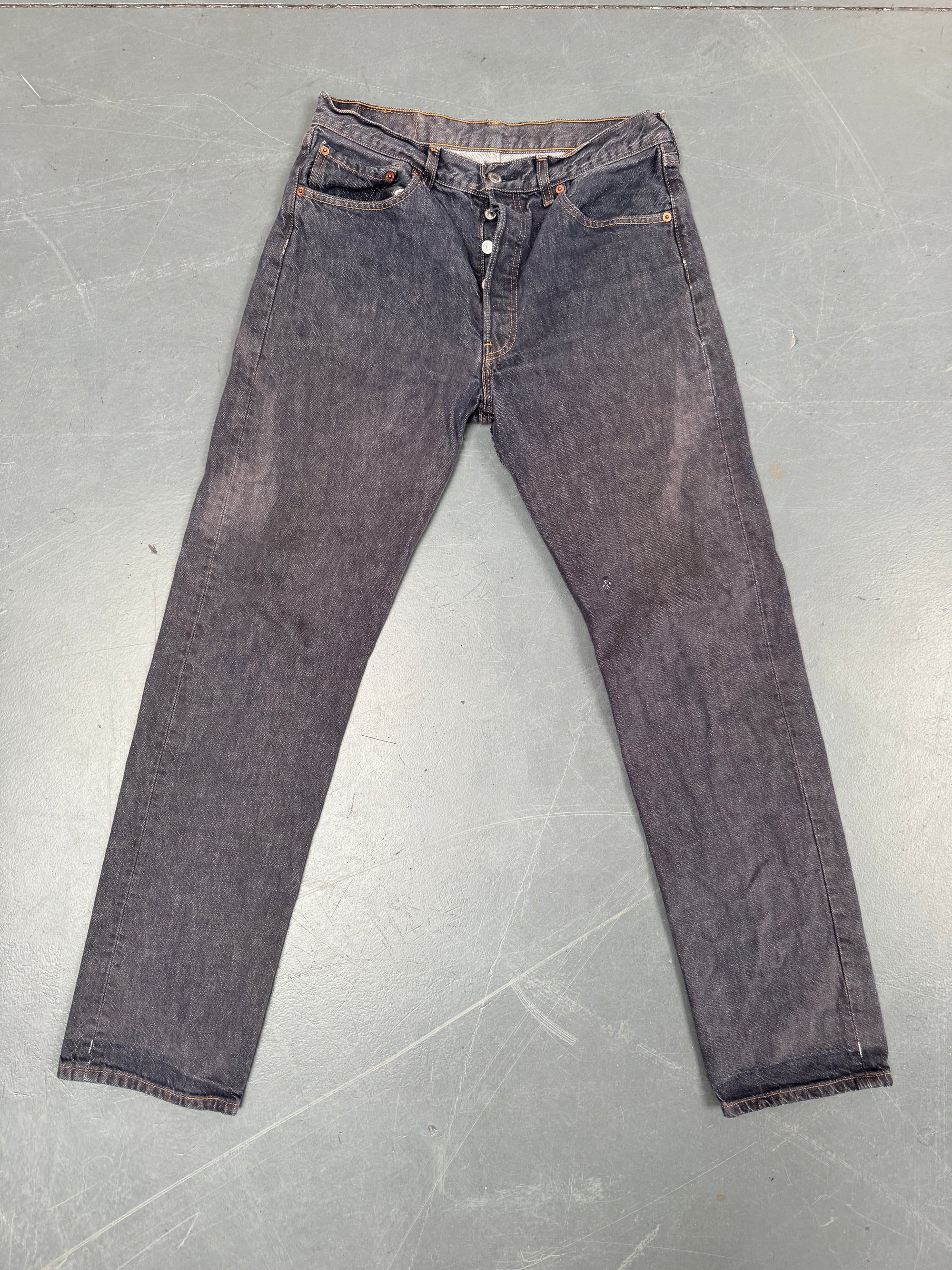Mens Levis 501 Regular Fit Vintage Jean - W 30 L 32 - Slate Grey SL48