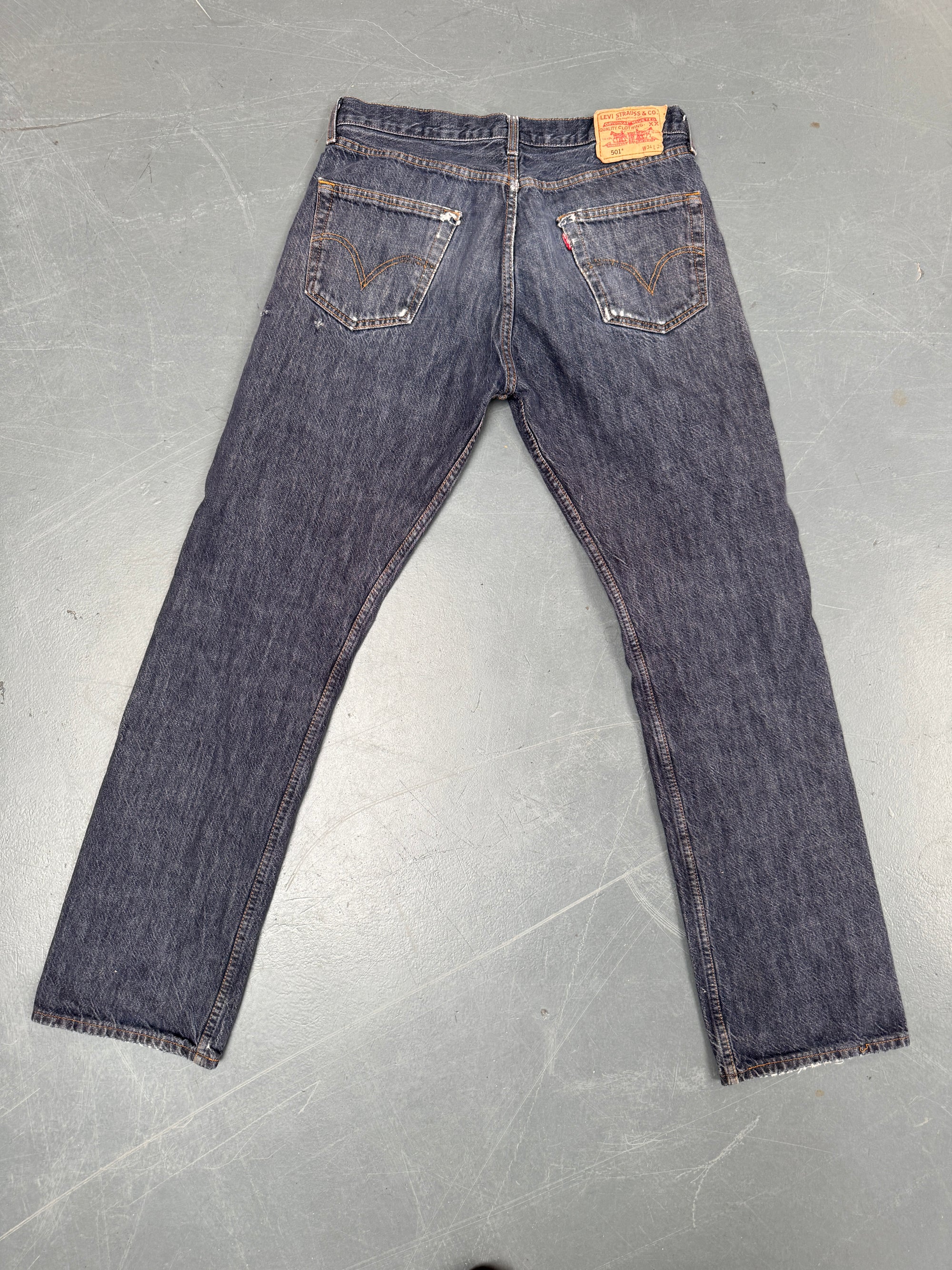 Mens Levis 501 Regular Fit Vintage Jean - W 32 L 32 - Slate Grey SL49