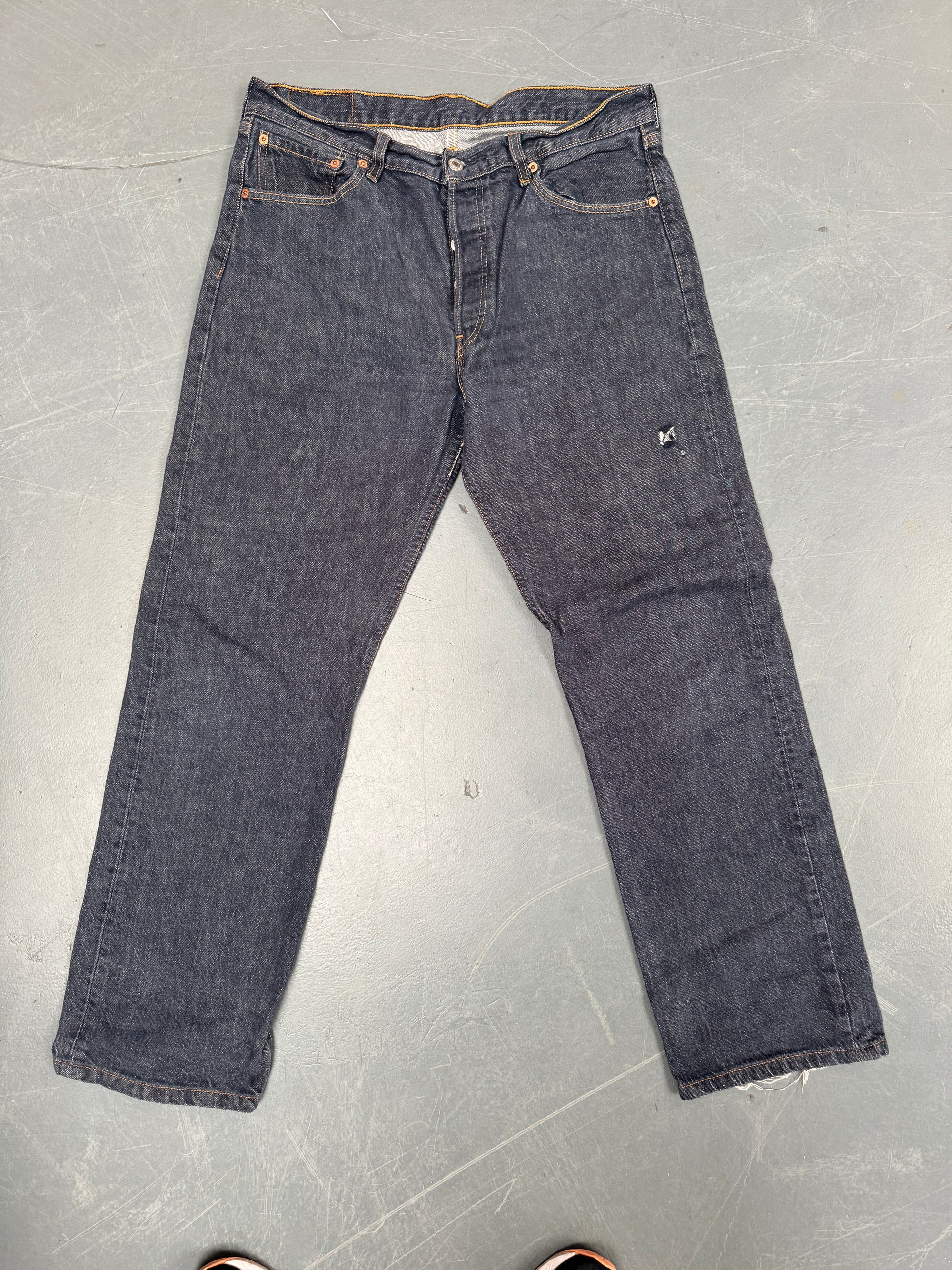 Mens Levis 501 Regular Fit Vintage Jean - W 33 L 30 - Slate Grey