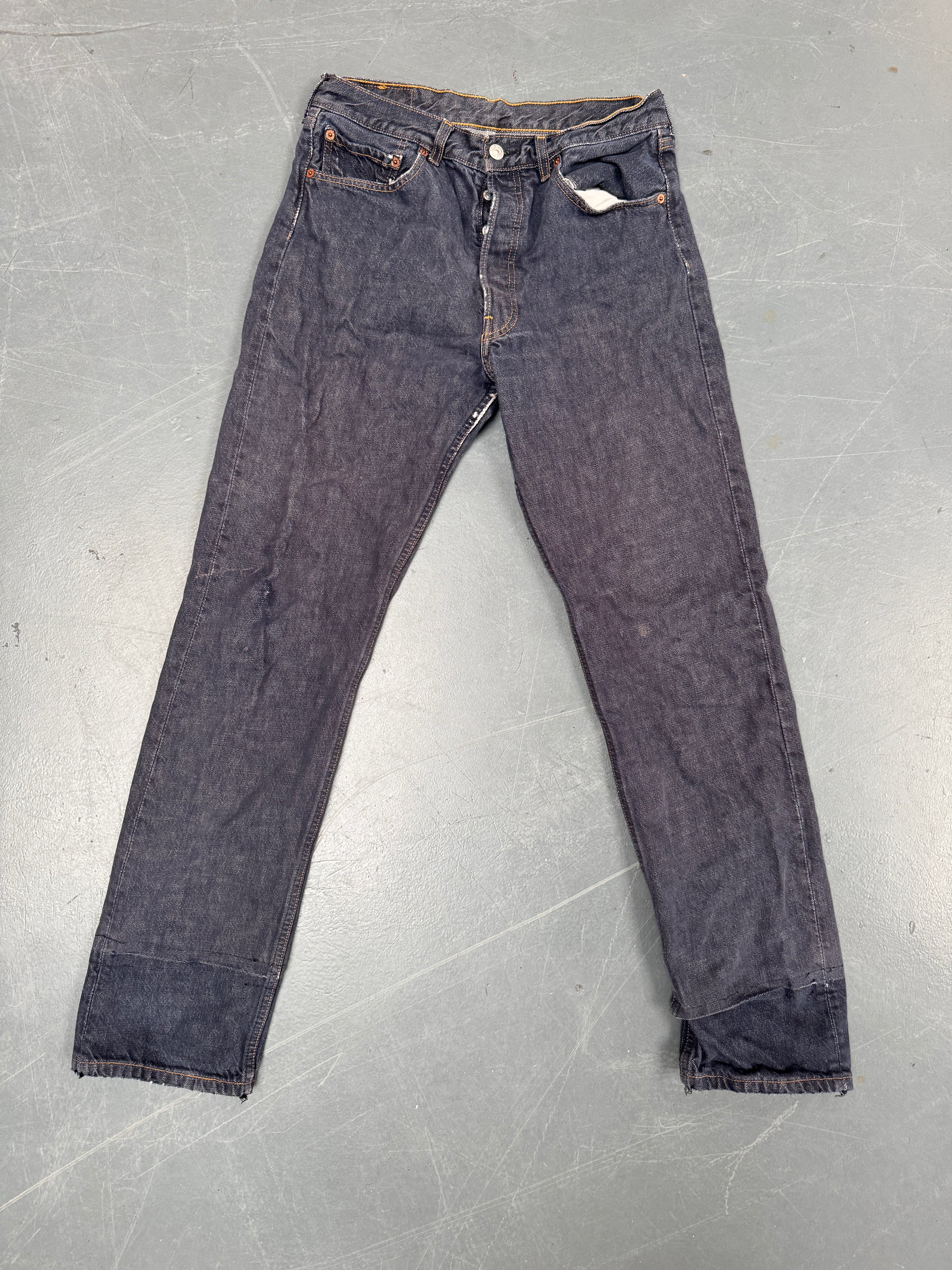 Mens Levis 501 Regular Fit Vintage Jean - W 28 L 32 - Slate Grey SL51