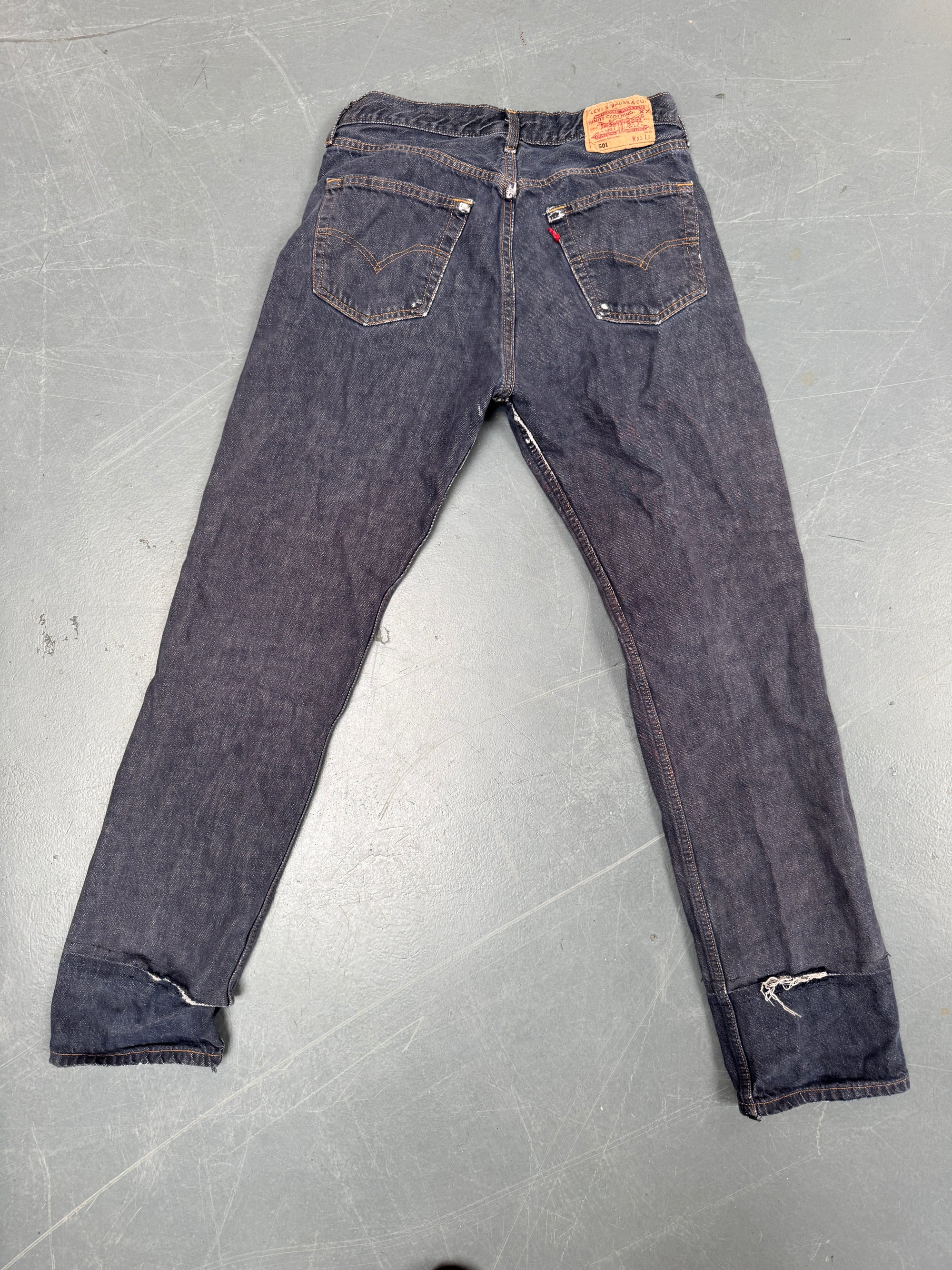Mens Levis 501 Regular Fit Vintage Jean - W 28 L 32 - Slate Grey SL51