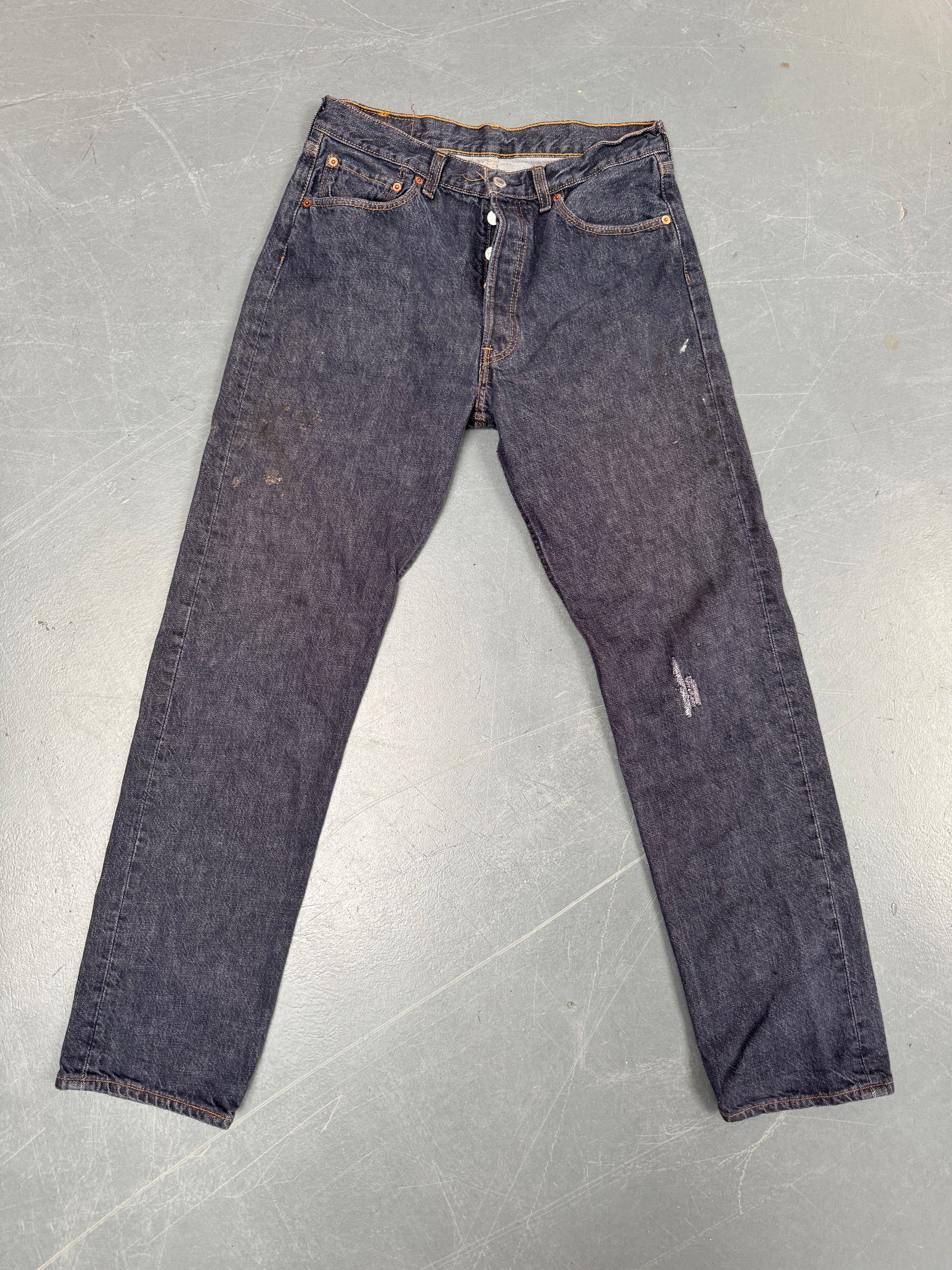 Mens Levis 501 Regular Fit Vintage Jean - W 28 L 32 - Slate Grey SL52