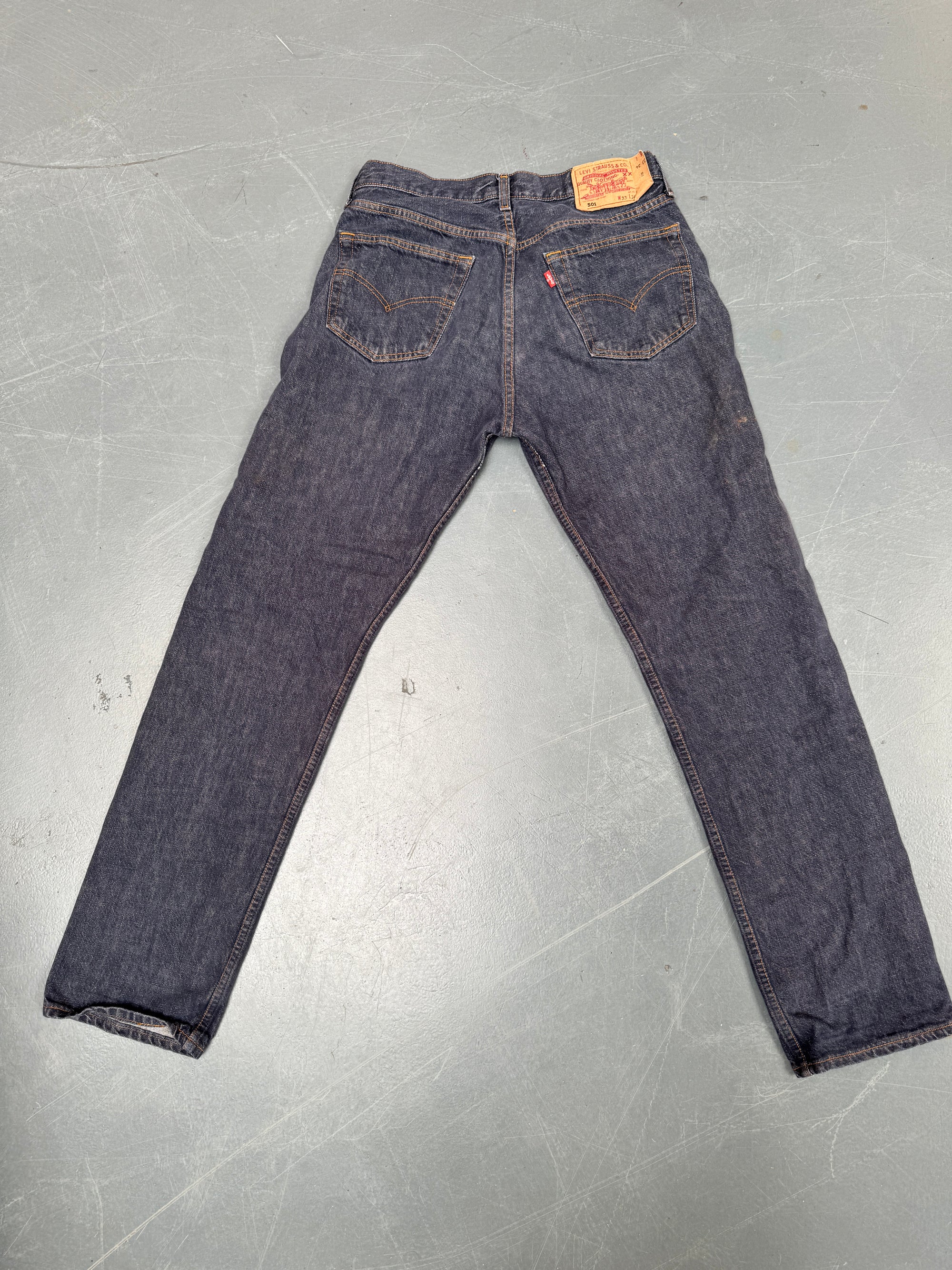 Mens Levis 501 Regular Fit Vintage Jean - W 28 L 32 - Slate Grey SL52