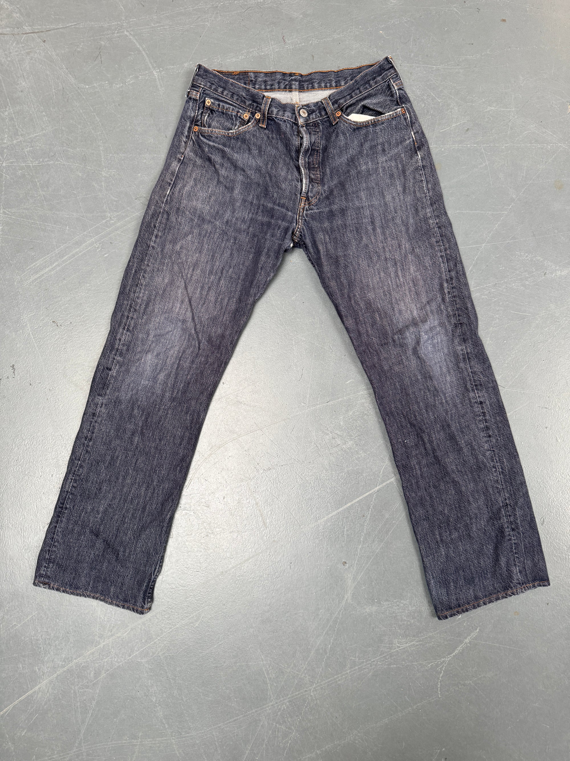 Mens Levis 501 Regular Fit Vintage Jean - W 28 L 30 - Slate Grey SL53