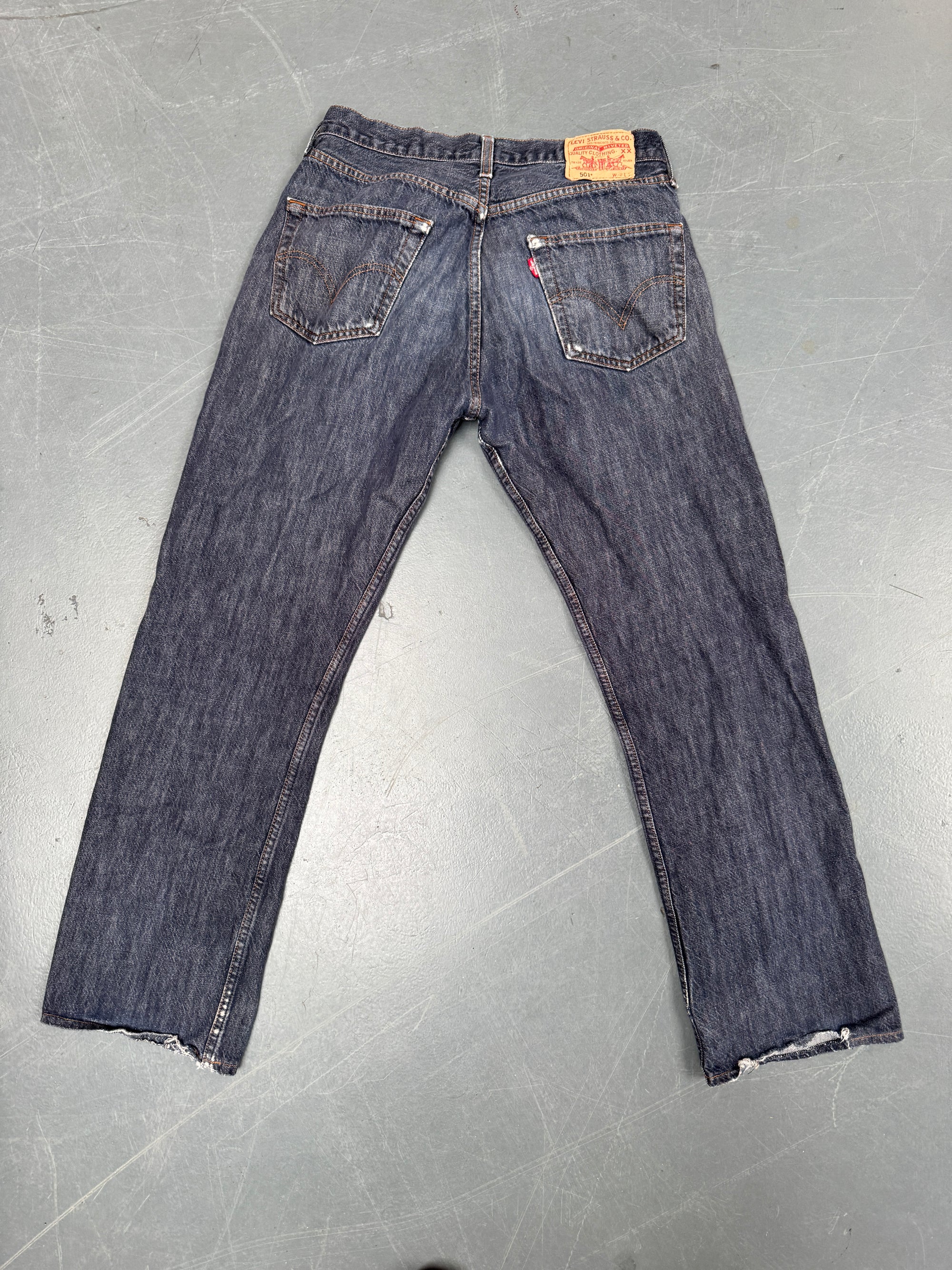 Mens Levis 501 Regular Fit Vintage Jean - W 28 L 30 - Slate Grey SL53