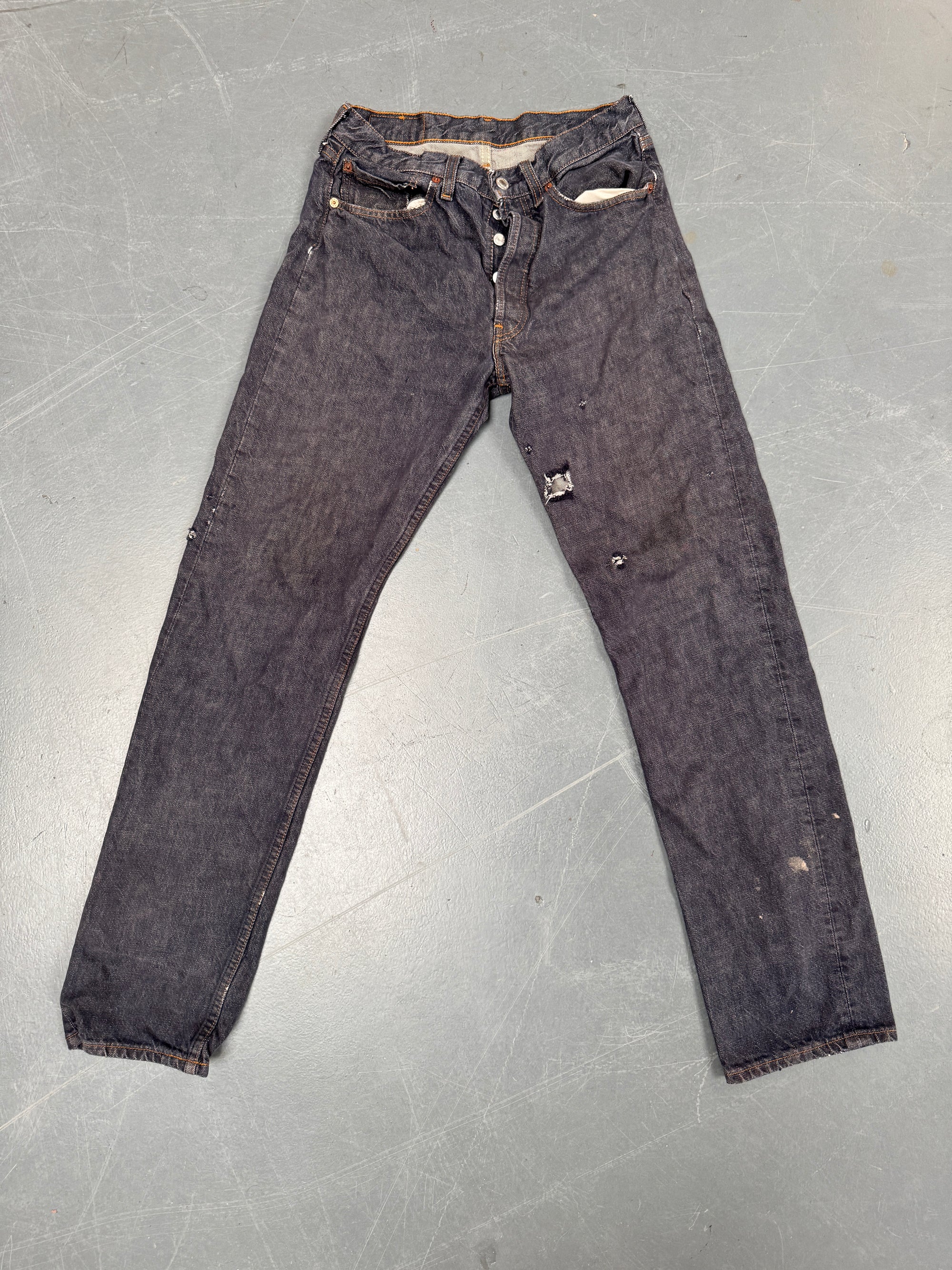 Mens Levis 501 Regular Fit Vintage Jean - W 26 L 31 - Slate Grey SL54