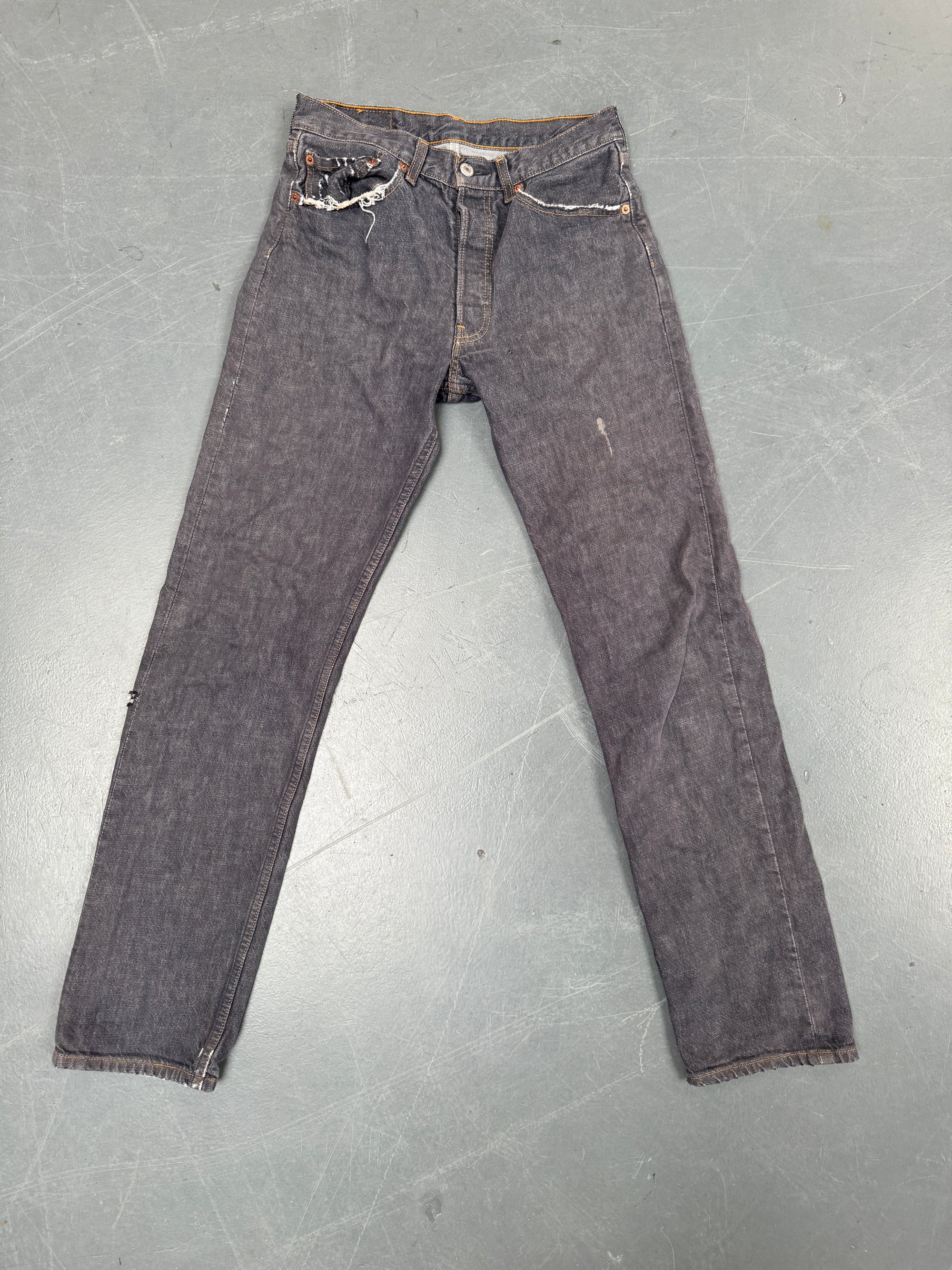 Mens Levis 501 Regular Fit Vintage Jean - W 28 L 32 - Slate Grey SL55