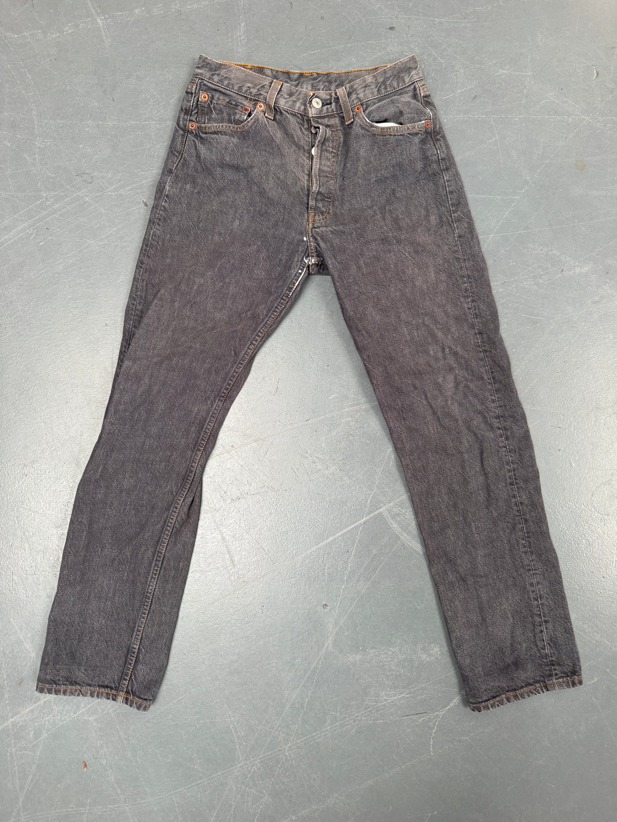 Mens Levis 501 Regular Fit Vintage Jean - W 26 L 30 - Slate Grey SL56
