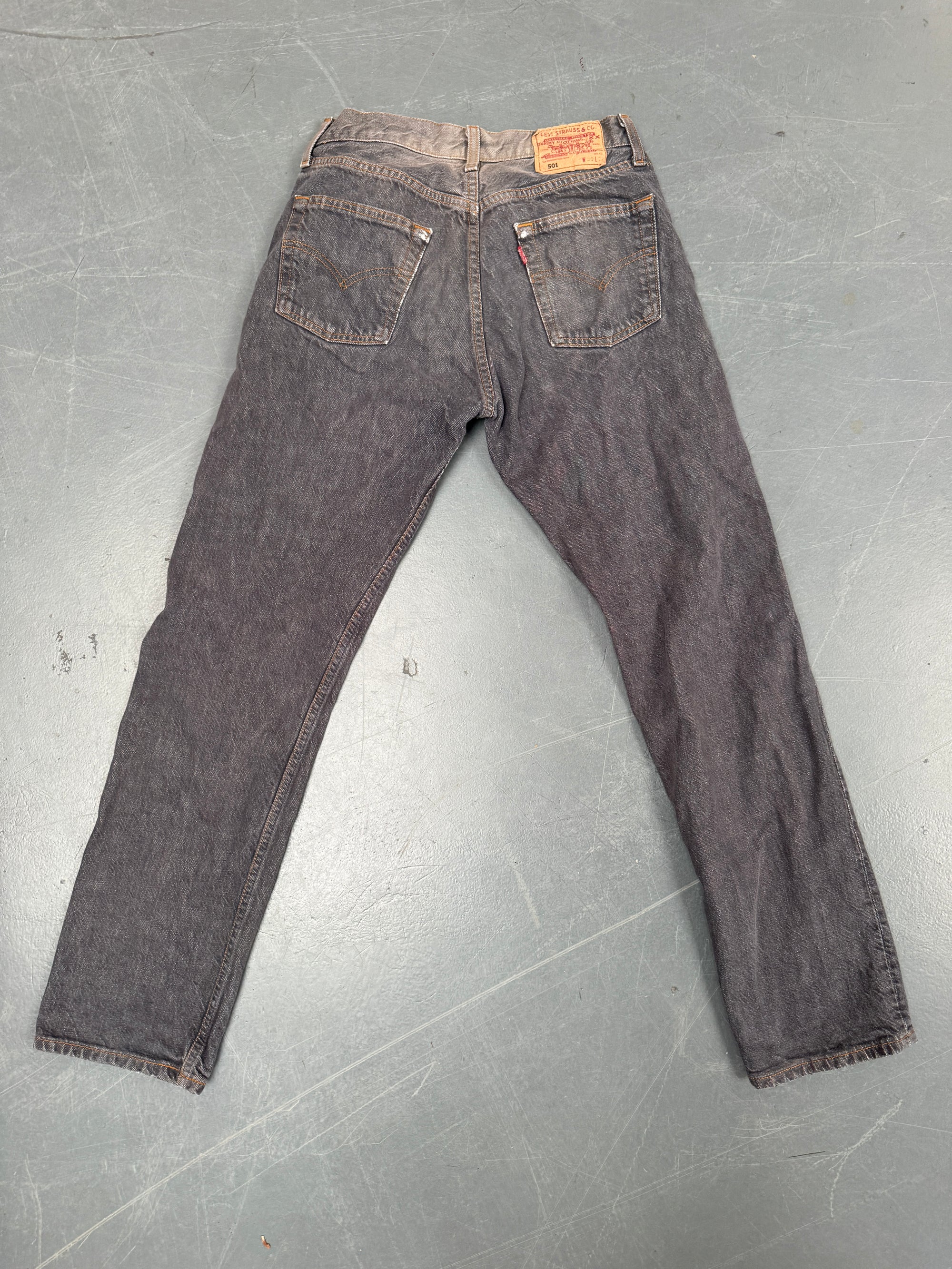 Mens Levis 501 Regular Fit Vintage Jean - W 26 L 30 - Slate Grey SL56