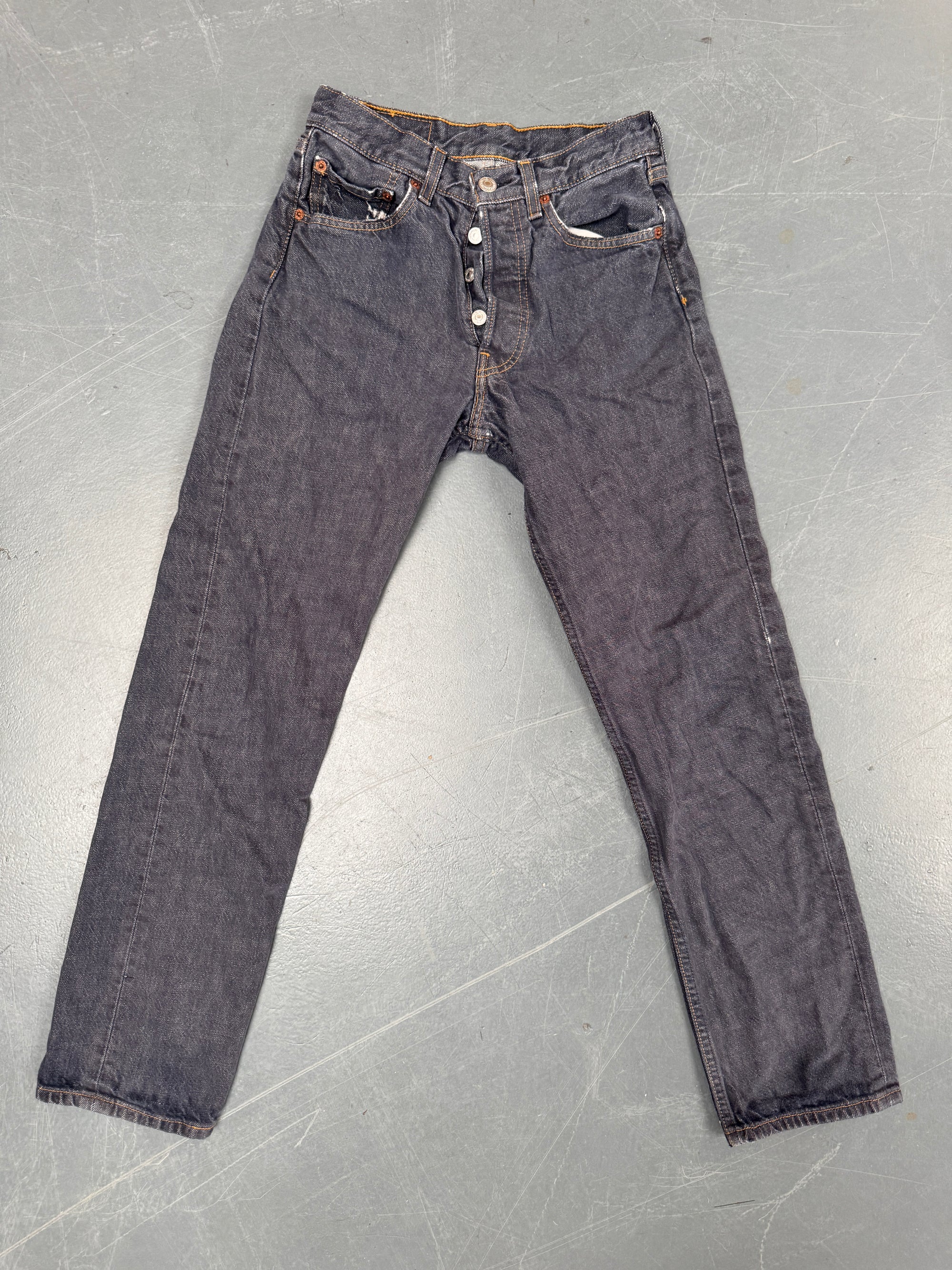 Mens Levis 501 Regular Fit Vintage Jean - W 24 L 28 - Slate Grey SL57