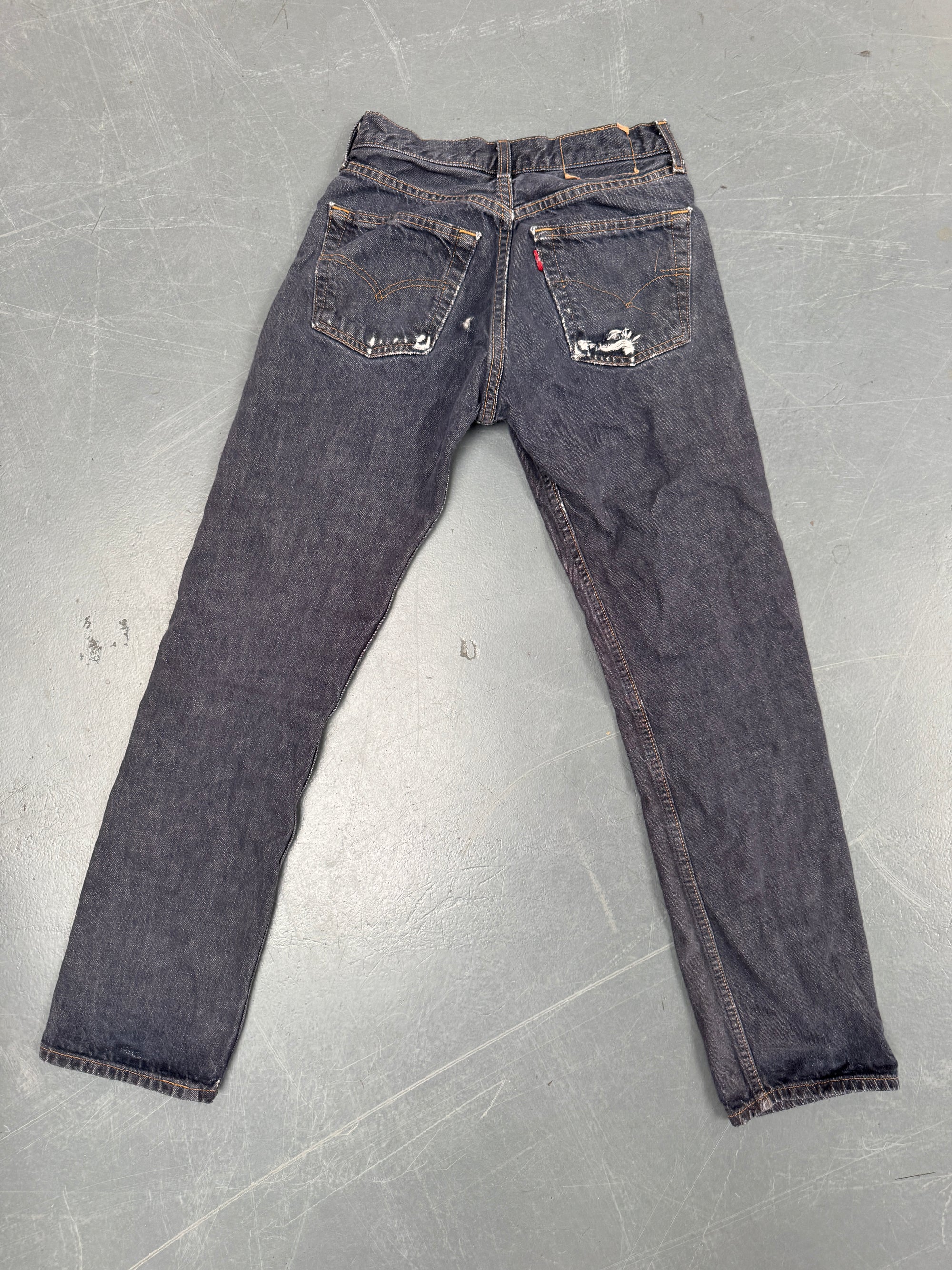 Mens Levis 501 Regular Fit Vintage Jean - W 24 L 28 - Slate Grey SL57
