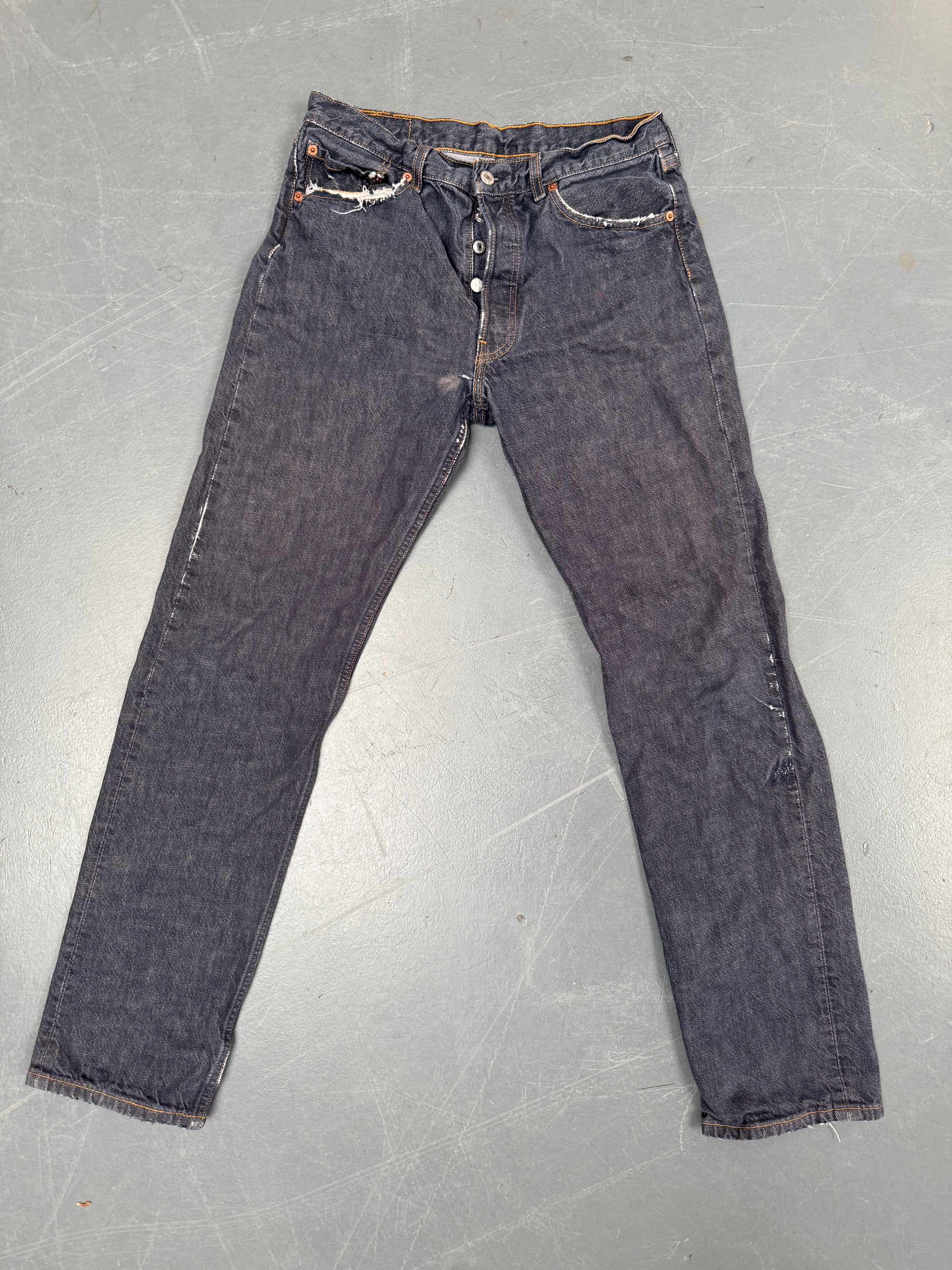 Mens Levis 501 Regular Fit Vintage Jean - W 28 L 32 - Slate Grey SL58