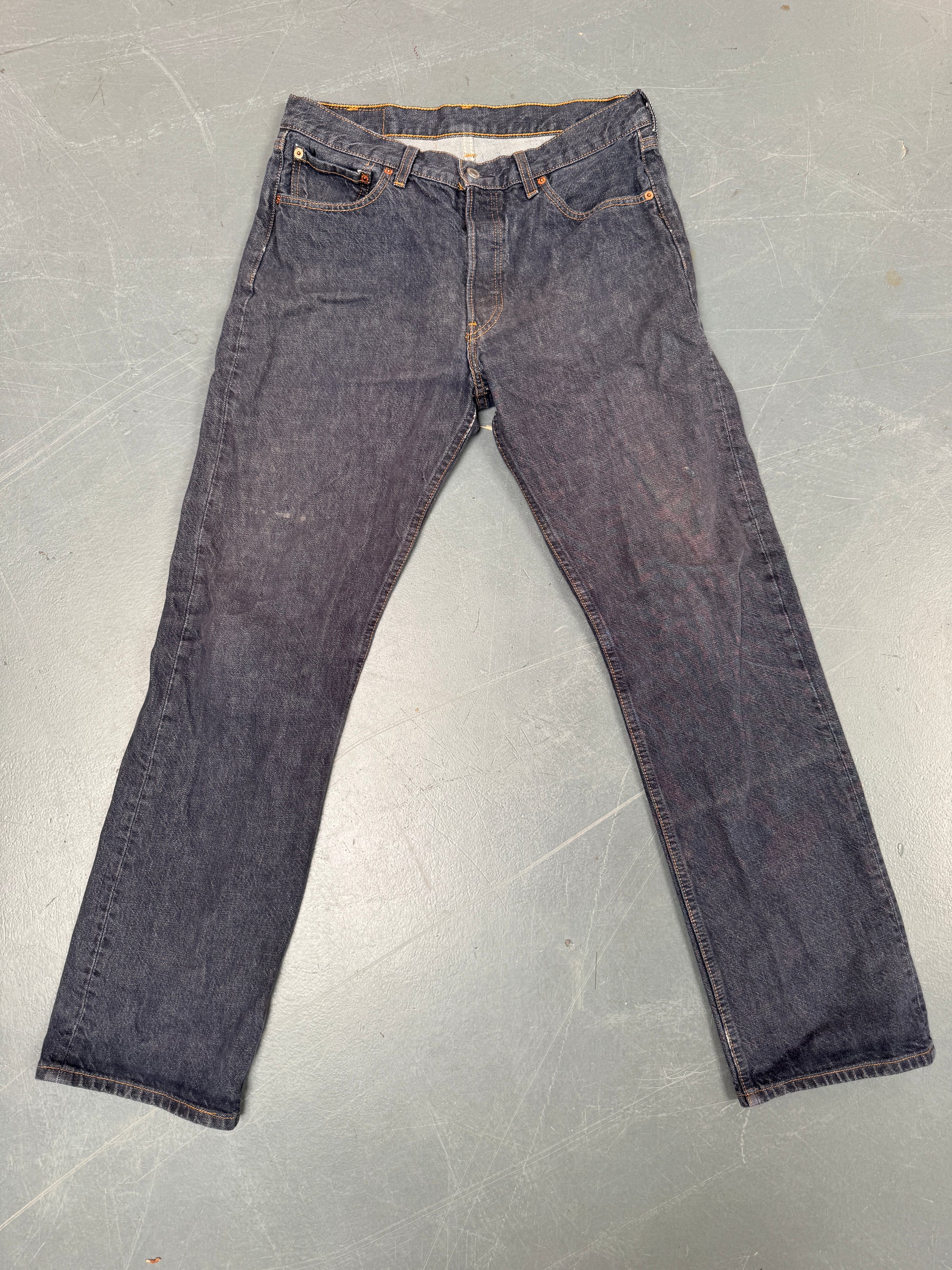 Mens Levis 501 Regular Fit Vintage Jean - W 30 L 32 - Slate Grey SL59