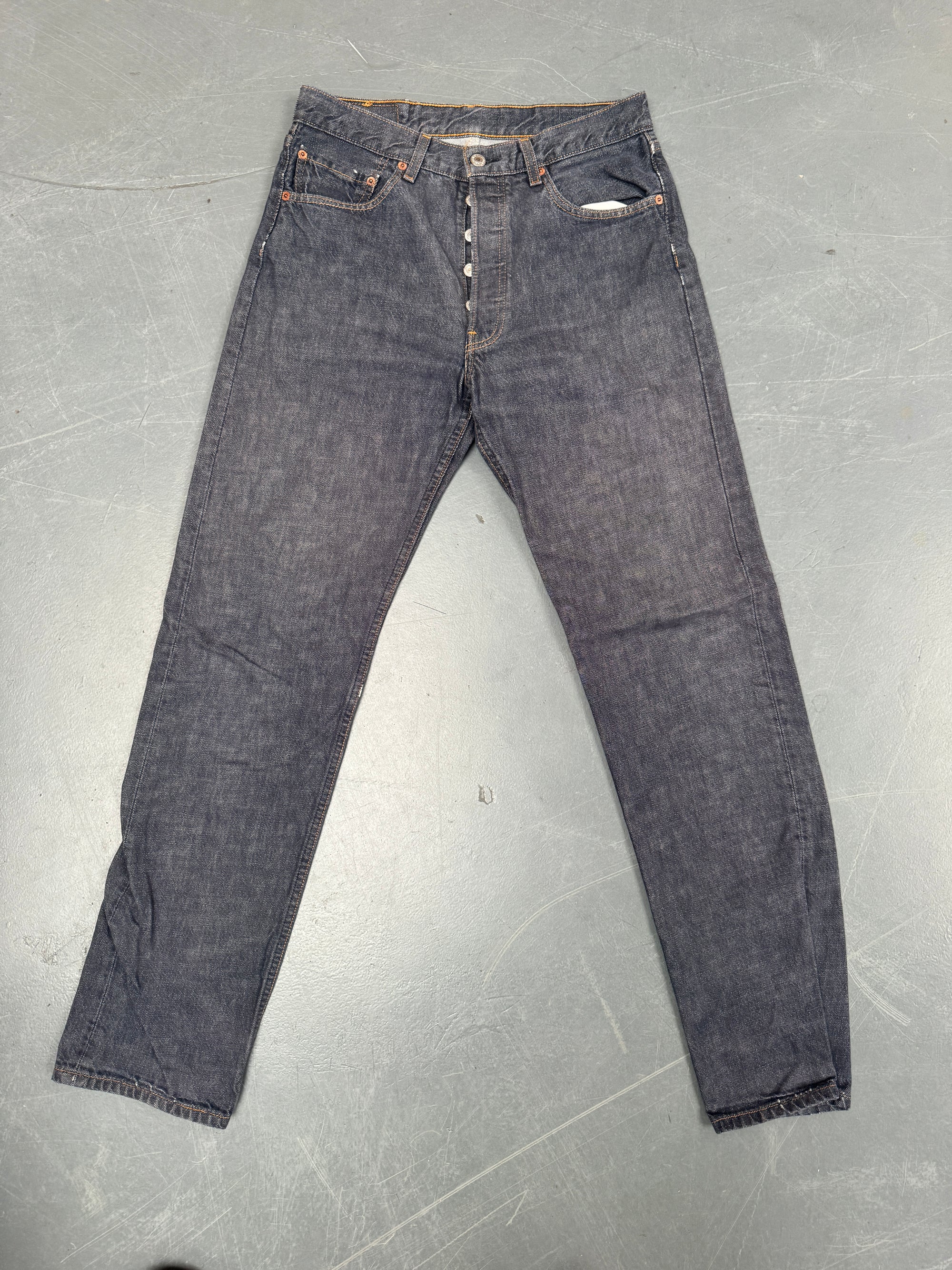 Mens Levis 501 Regular Fit Vintage Jean - W 30 L 32 - Slate Grey