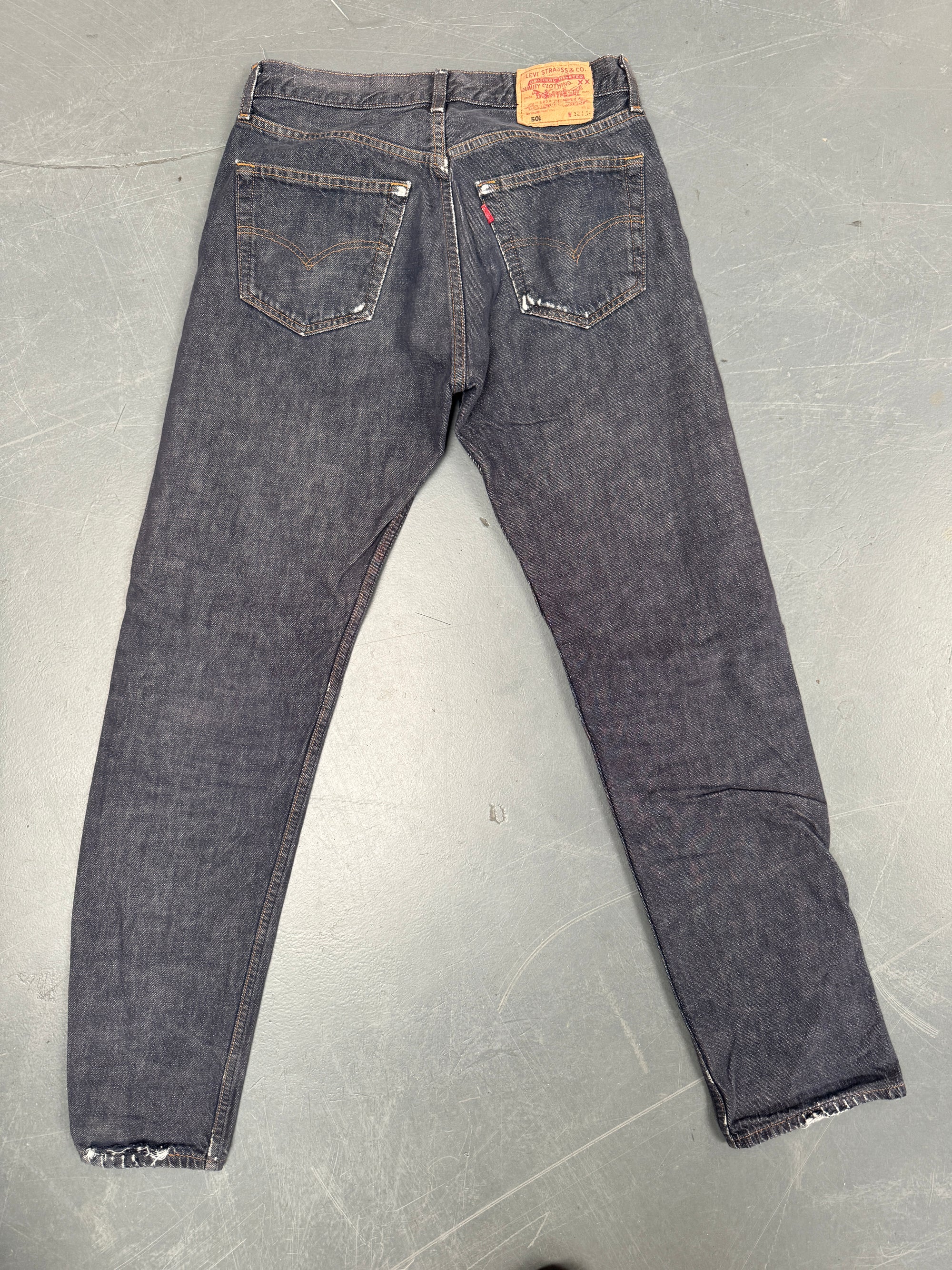 Mens Levis 501 Regular Fit Vintage Jean - W 30 L 32 - Slate Grey