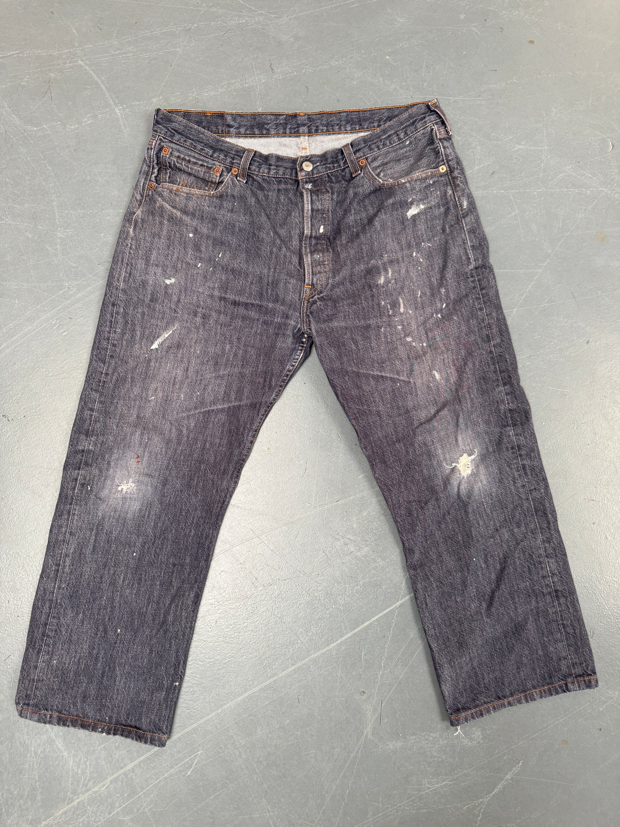 Mens Levis 501 Regular Fit Vintage Jean - W 34 L 26 - Slate Grey SL61