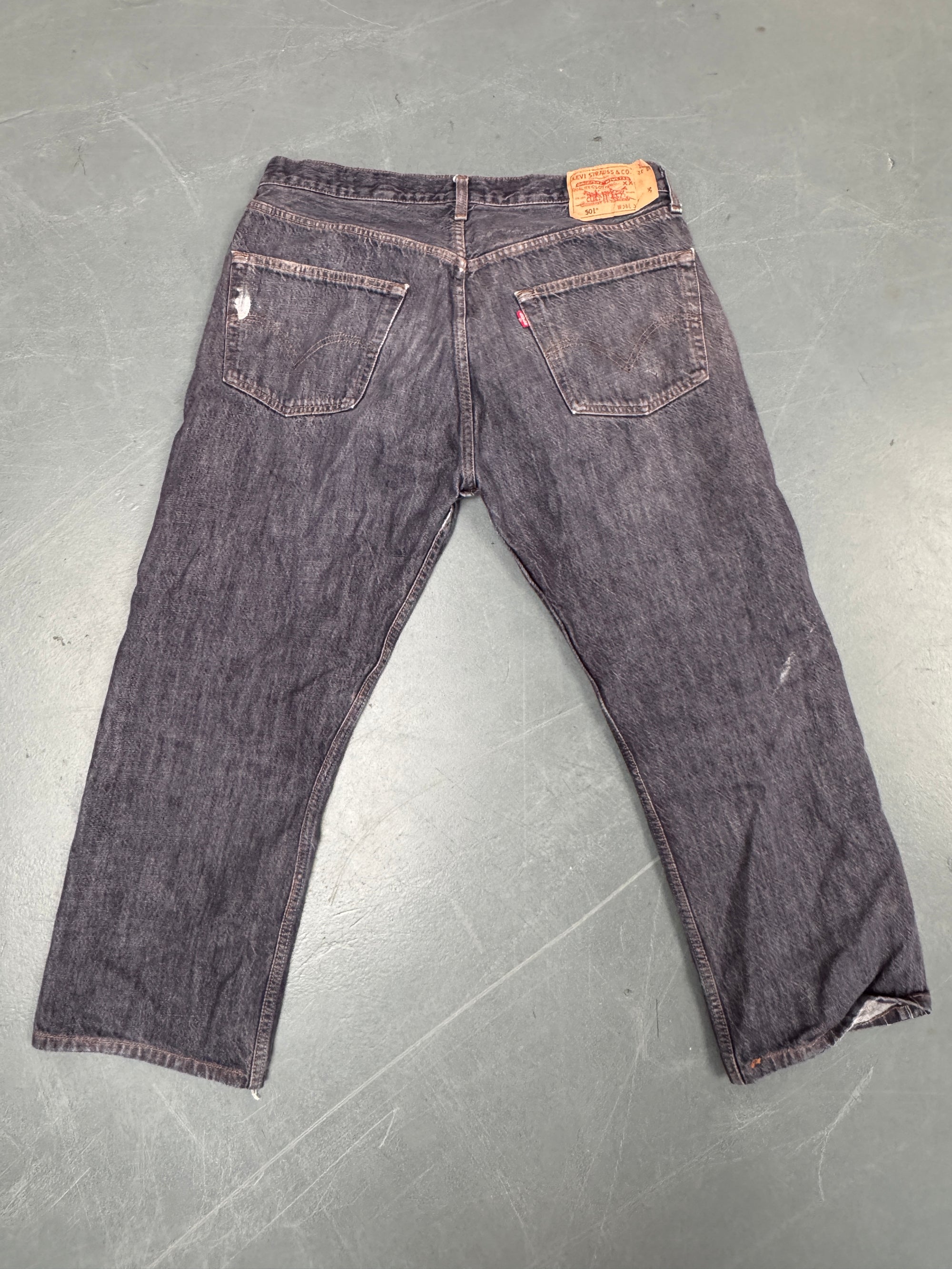 Mens Levis 501 Regular Fit Vintage Jean - W 34 L 26 - Slate Grey SL61