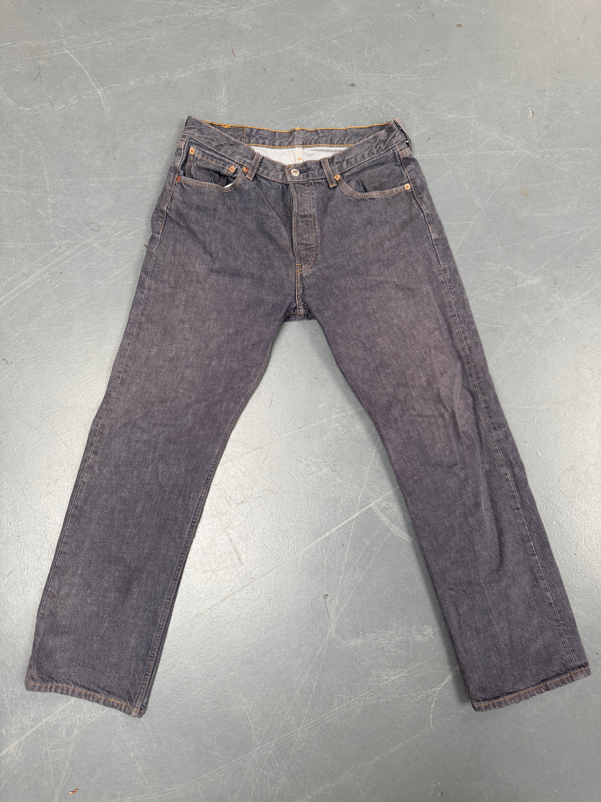 Mens Levis 501 Regular Fit Vintage Jean - W 30 L 30 - Slate Grey SL62