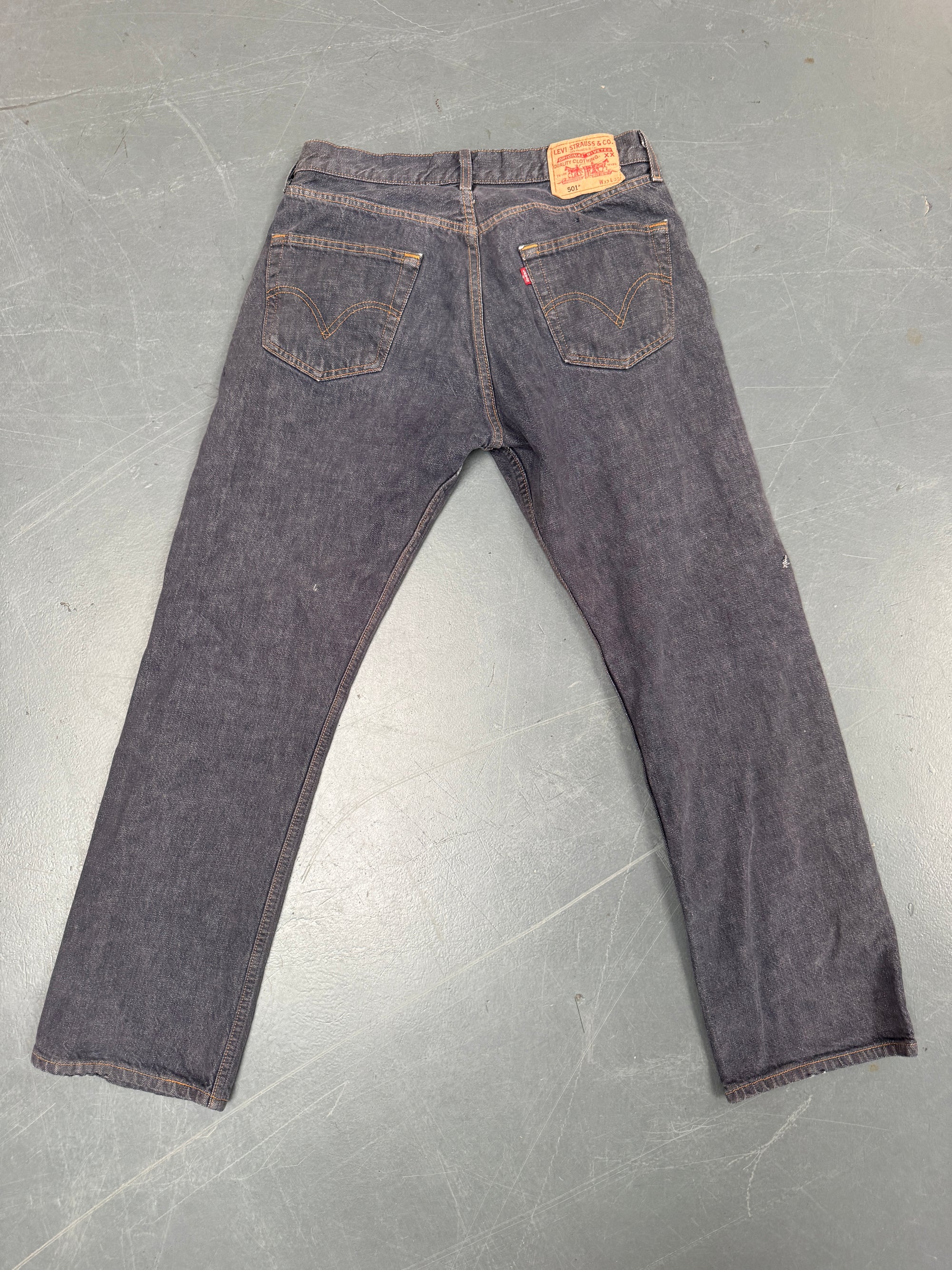 Mens Levis 501 Regular Fit Vintage Jean - W 30 L 30 - Slate Grey SL62