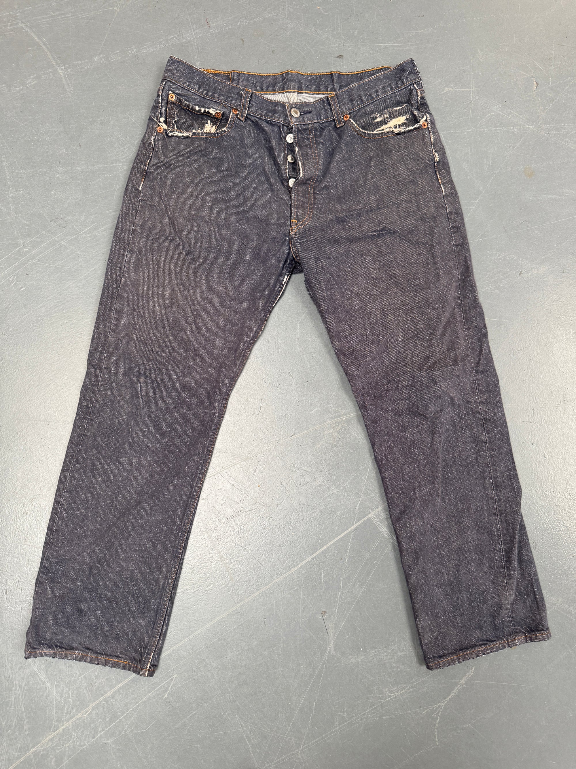 Mens Levis 501 Regular Fit Vintage Jean - W 32 L 28 - Slate Grey SL63